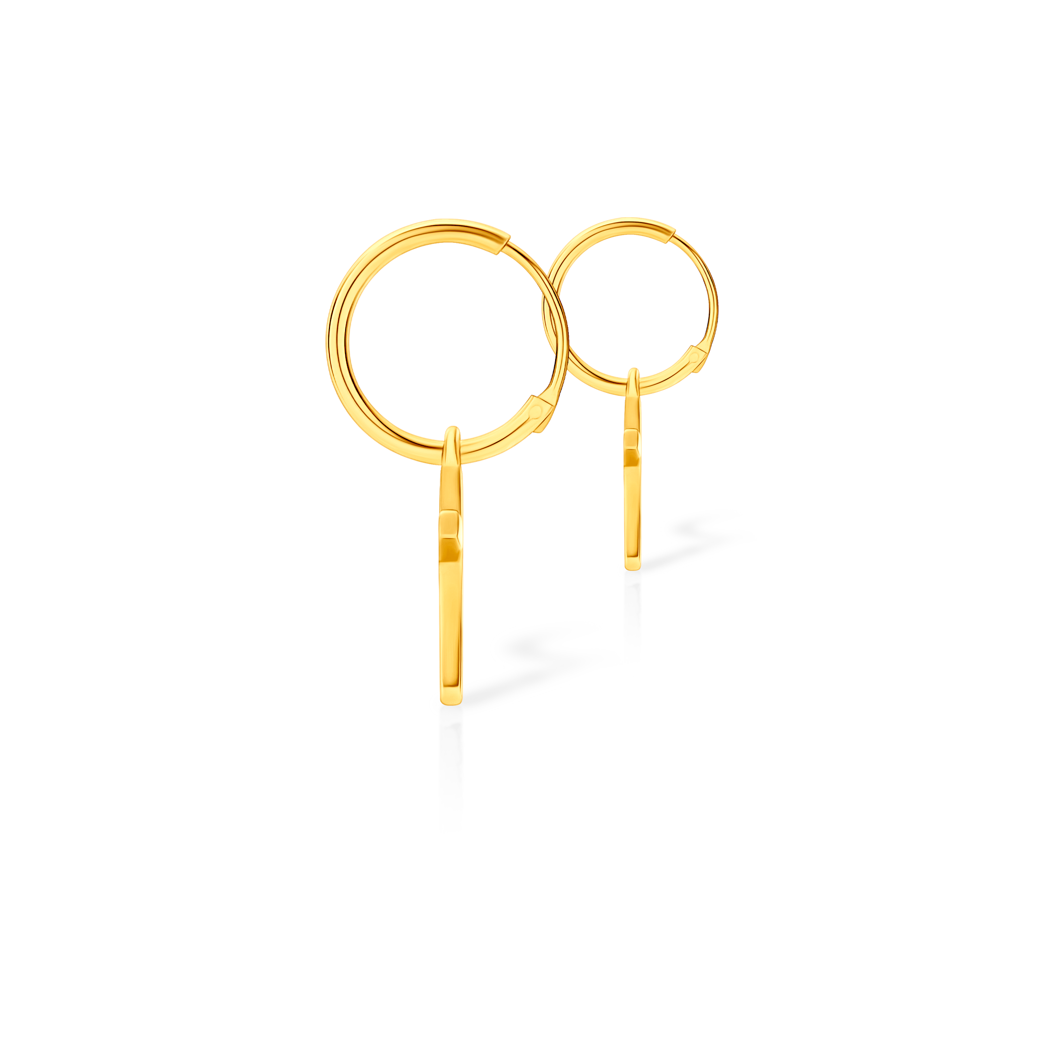 Kolczyki koła z krzyżykiem Savicki: srebrne pozłacane - 3