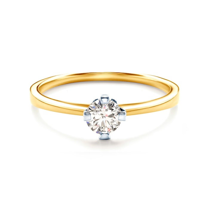 Zásnubný prsteň SAVICKI: dvojfarebné zlato, diamanty