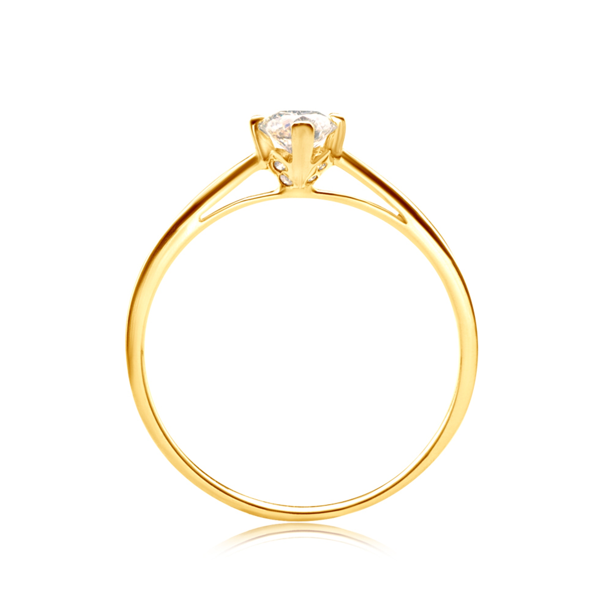 Pierścionek zaręczynowy SAVICKI: złoty, diamenty