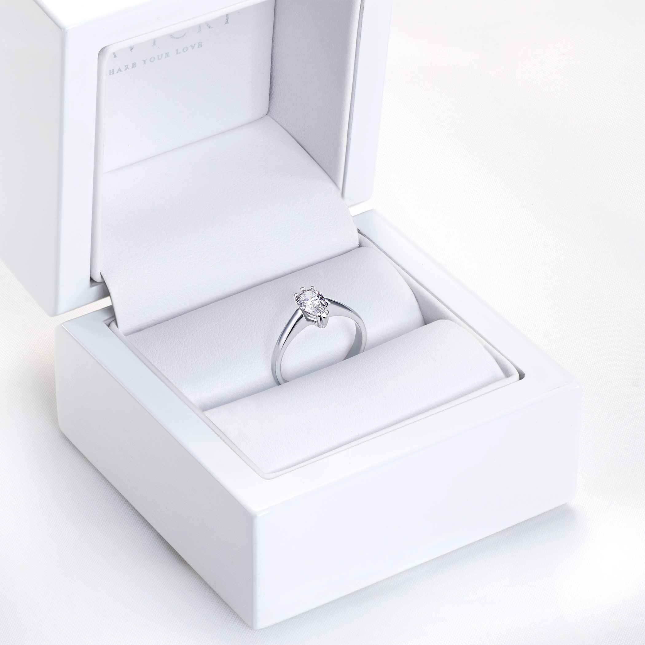 Pierścionek zaręczynowy SAVICKI: białe złoto, diament - 6