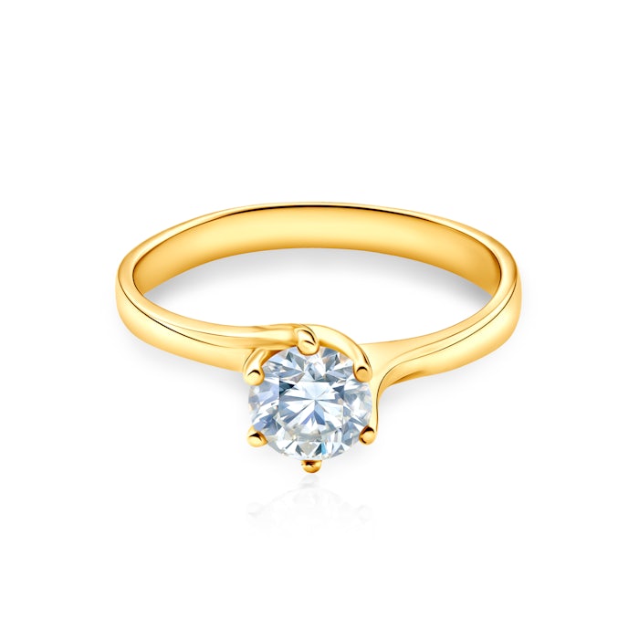 Zásnubní prsten SAVICKI: žluté zlato, diamant