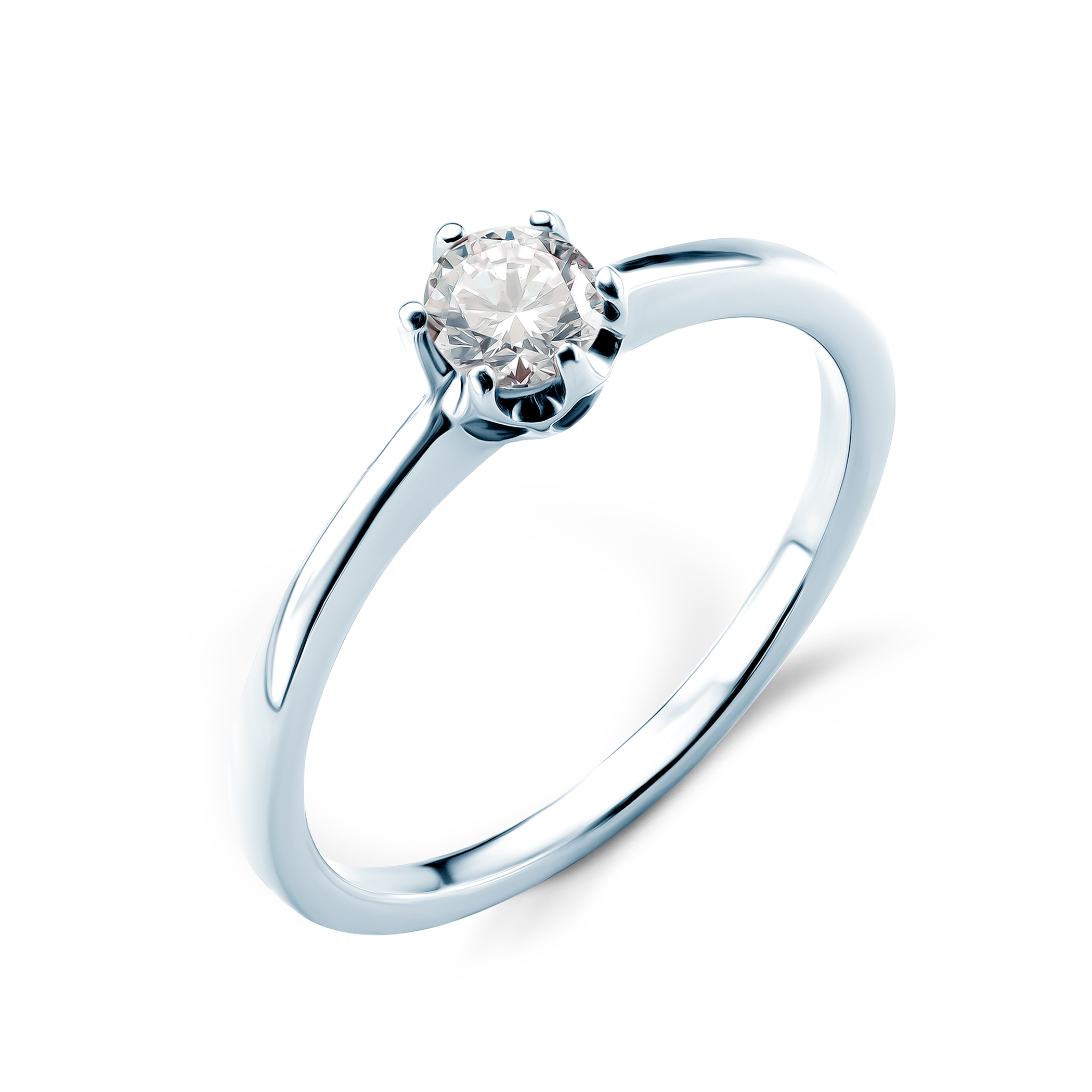 Pierścionek zaręczynowy Triumph of Love: białe złoto, diament - 4