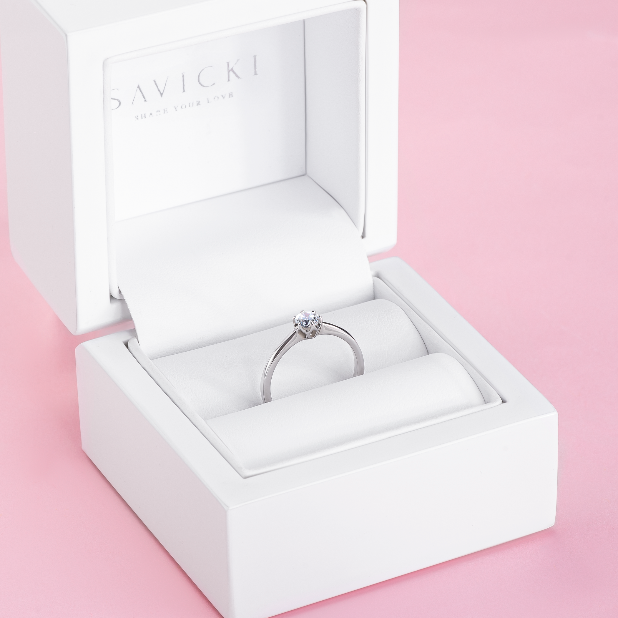 Pierścionek zaręczynowy Triumph of Love: białe złoto, diament - 7