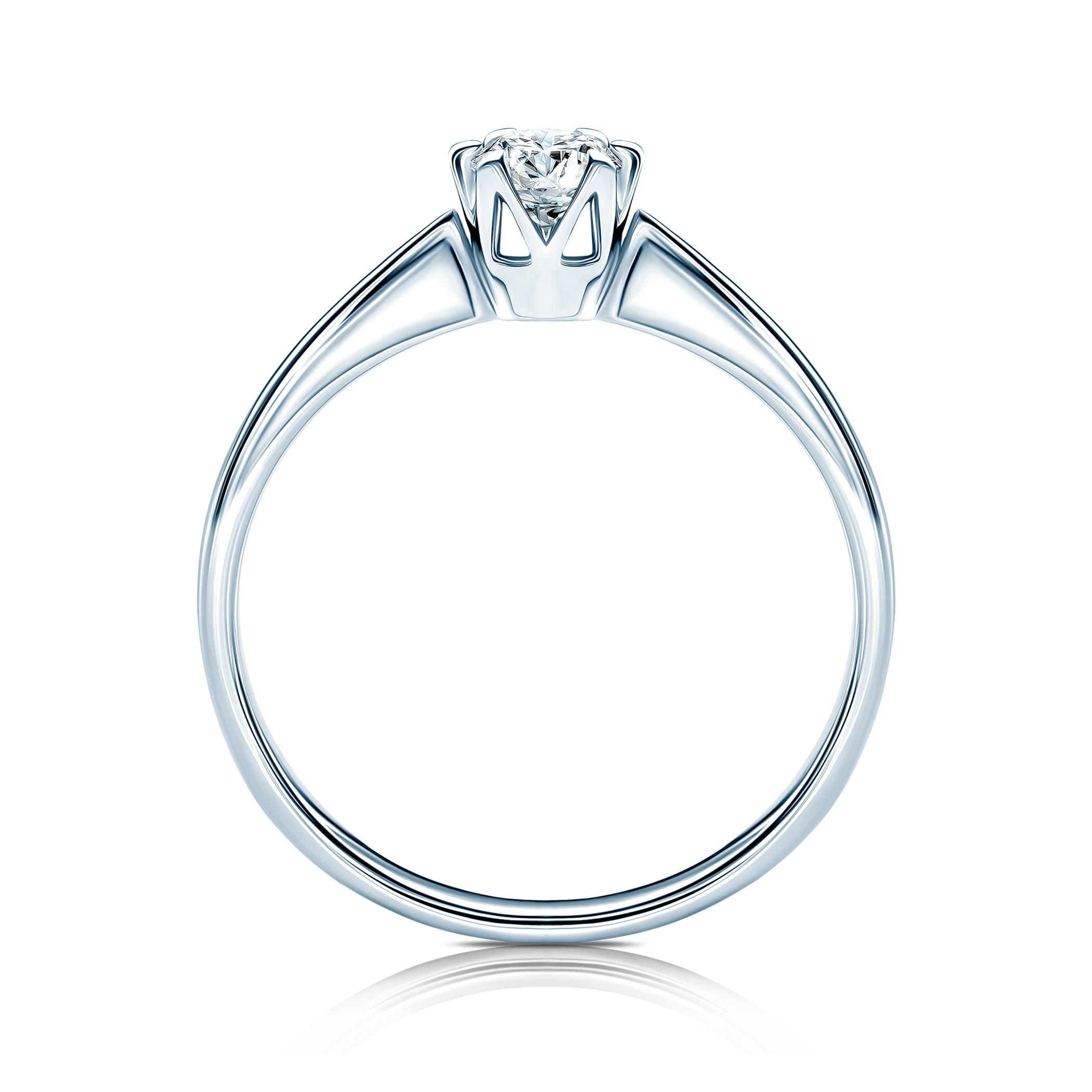 Verlobungsring Triumph of Love: Weißgold, Weißer Saphir