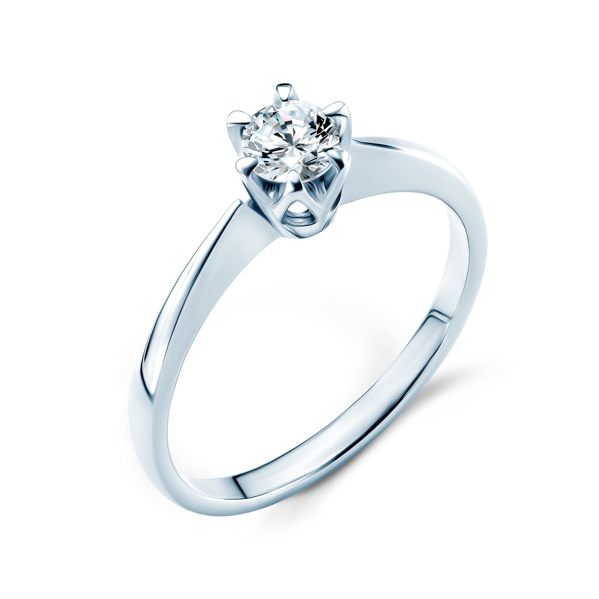 Verlobungsring Triumph of Love: Weißgold, Weißer Saphir