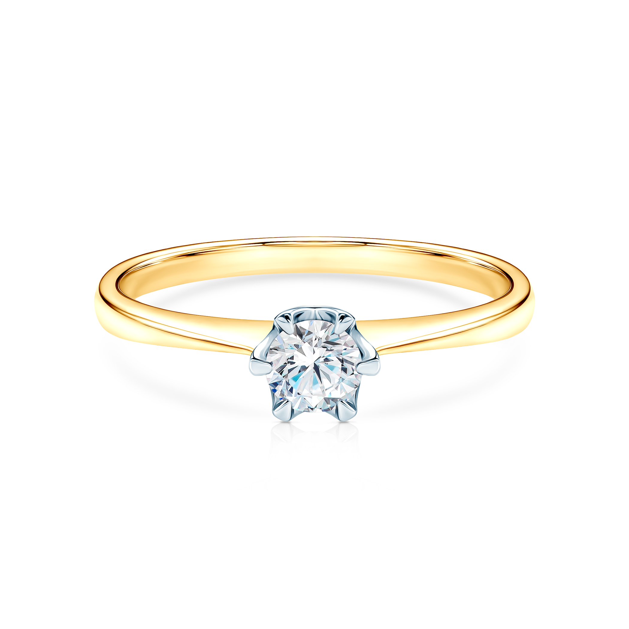 Pierścionek zaręczynowy Triumph of Love: dwukolorowe złoto, z diamentem