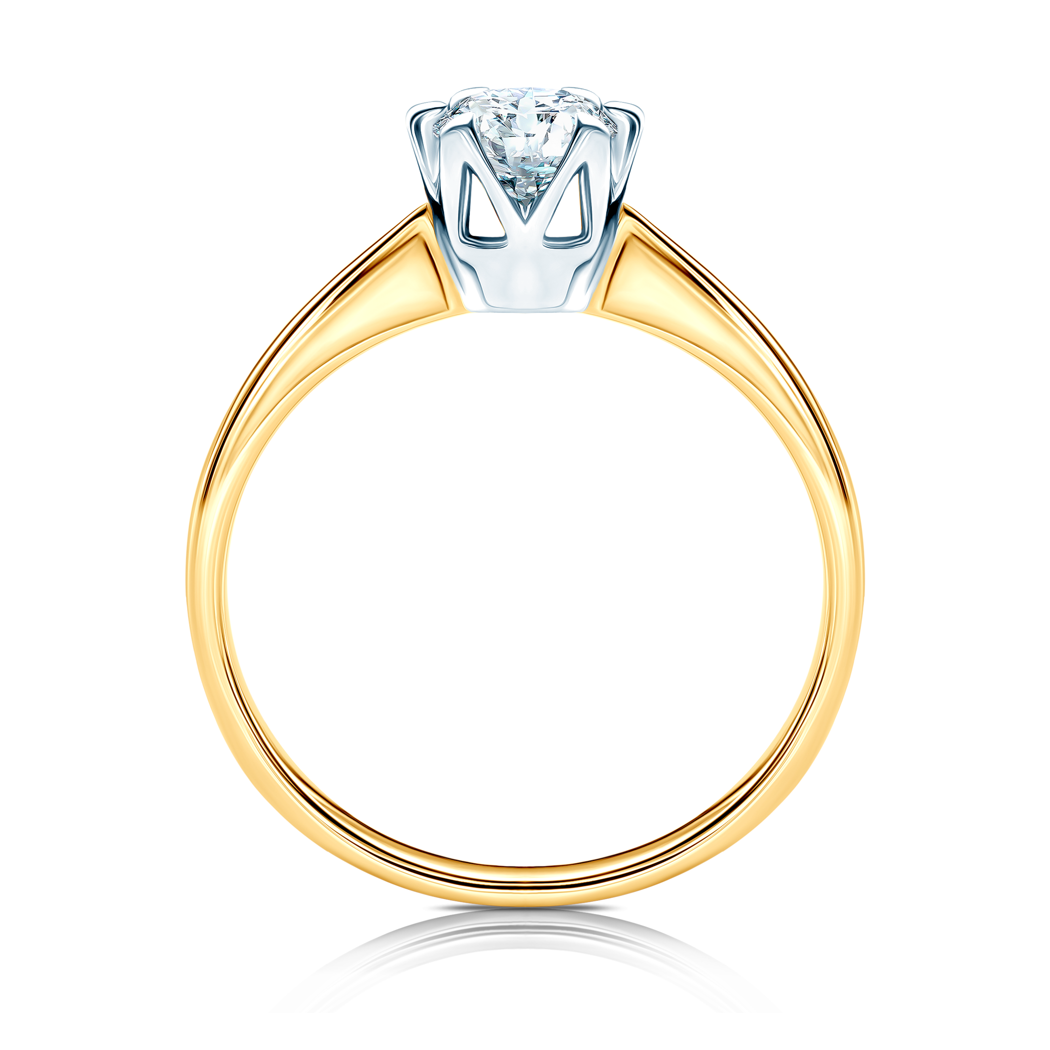 Pierścionek zaręczynowy Triumph of Love: dwukolorowe złoto, z diamentem