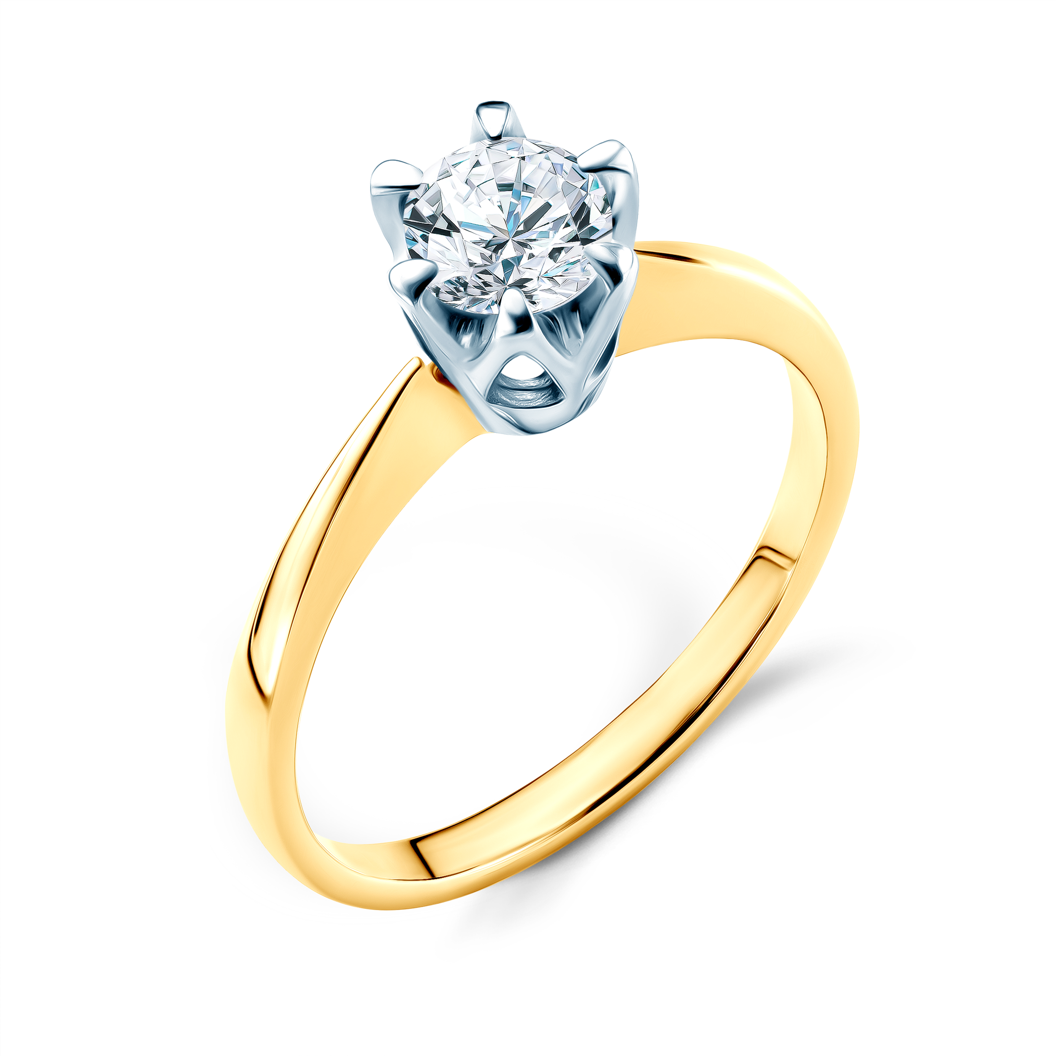 Pierścionek zaręczynowy Triumph of Love: dwukolorowe złoto, z diamentem