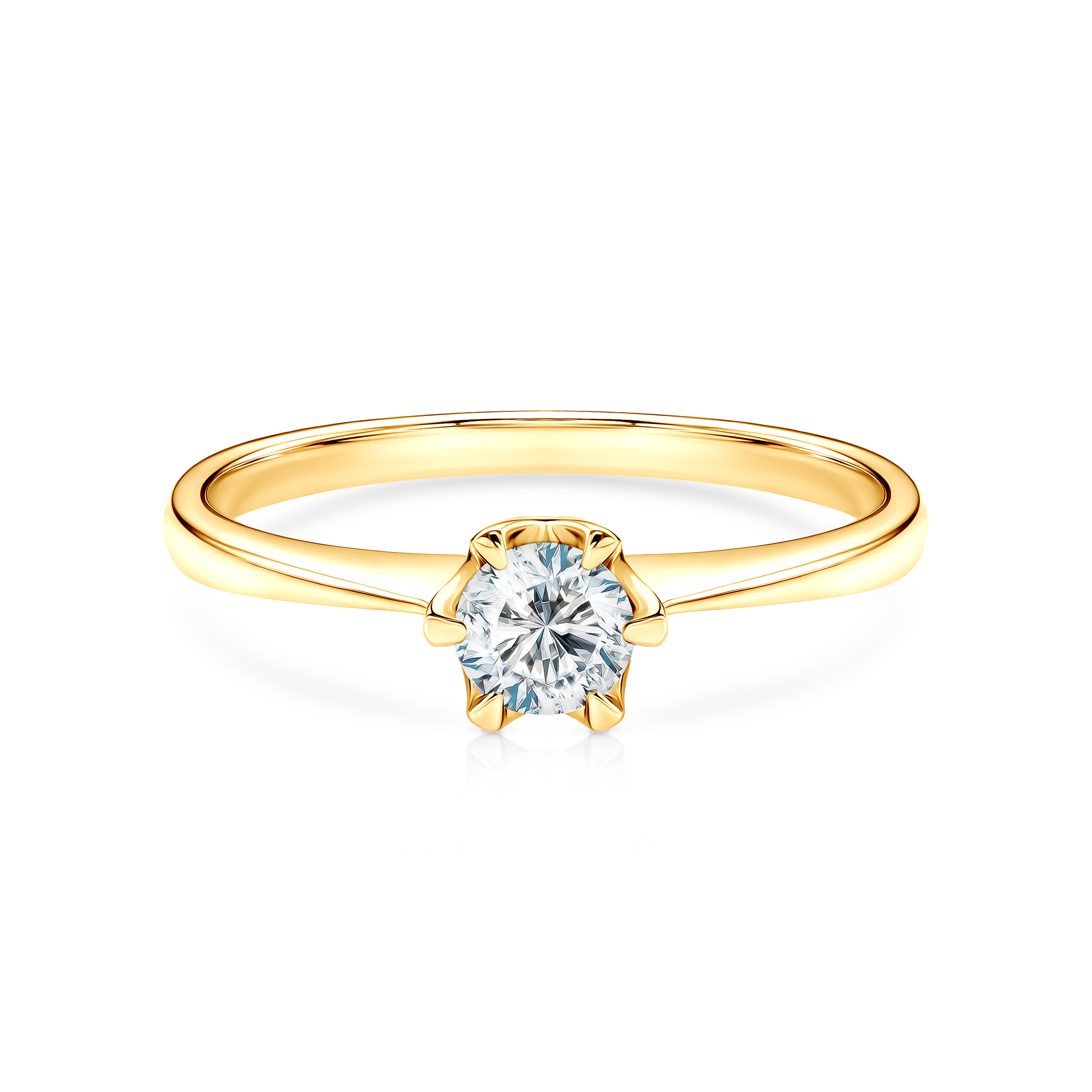 Pierścionek zaręczynowy Triumph of Love: złoty, biały szafir