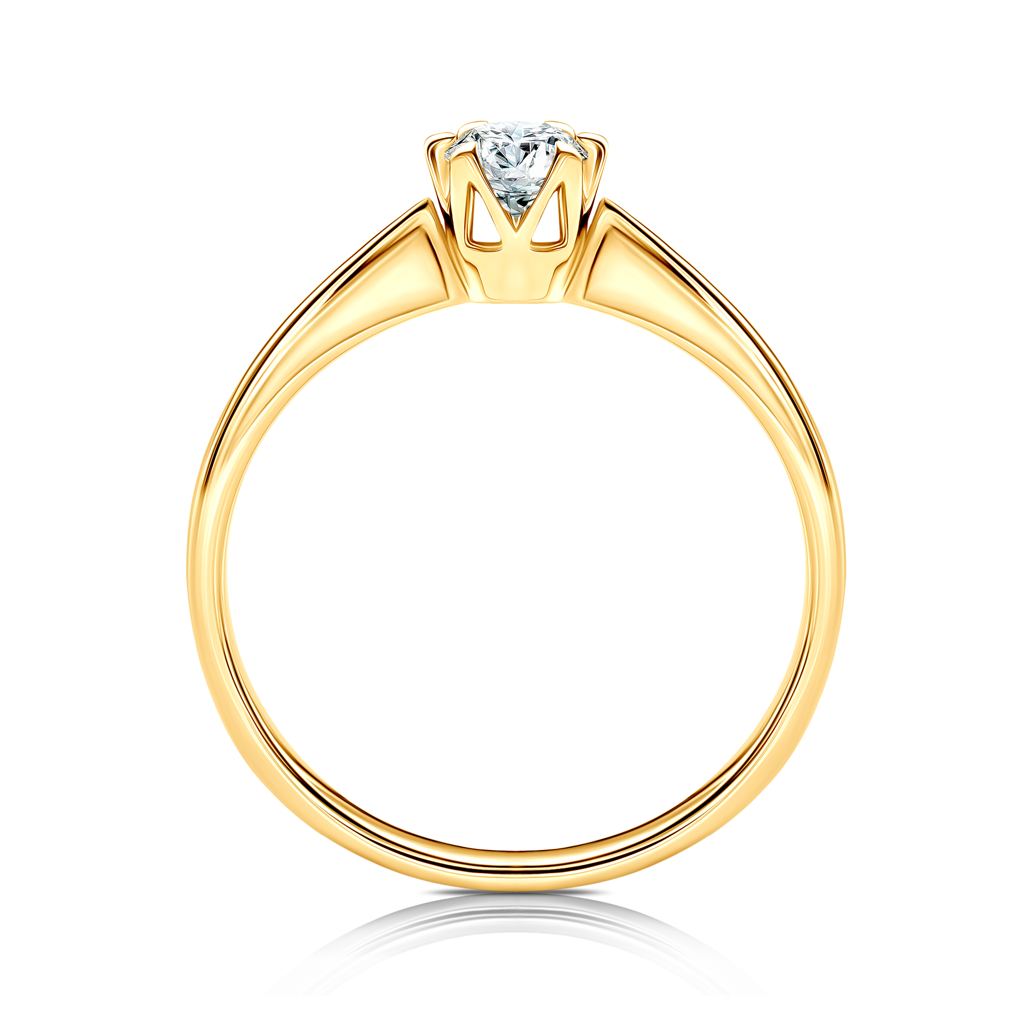 Verlobungsring Triumph of Love: Gold, Weißer Saphir