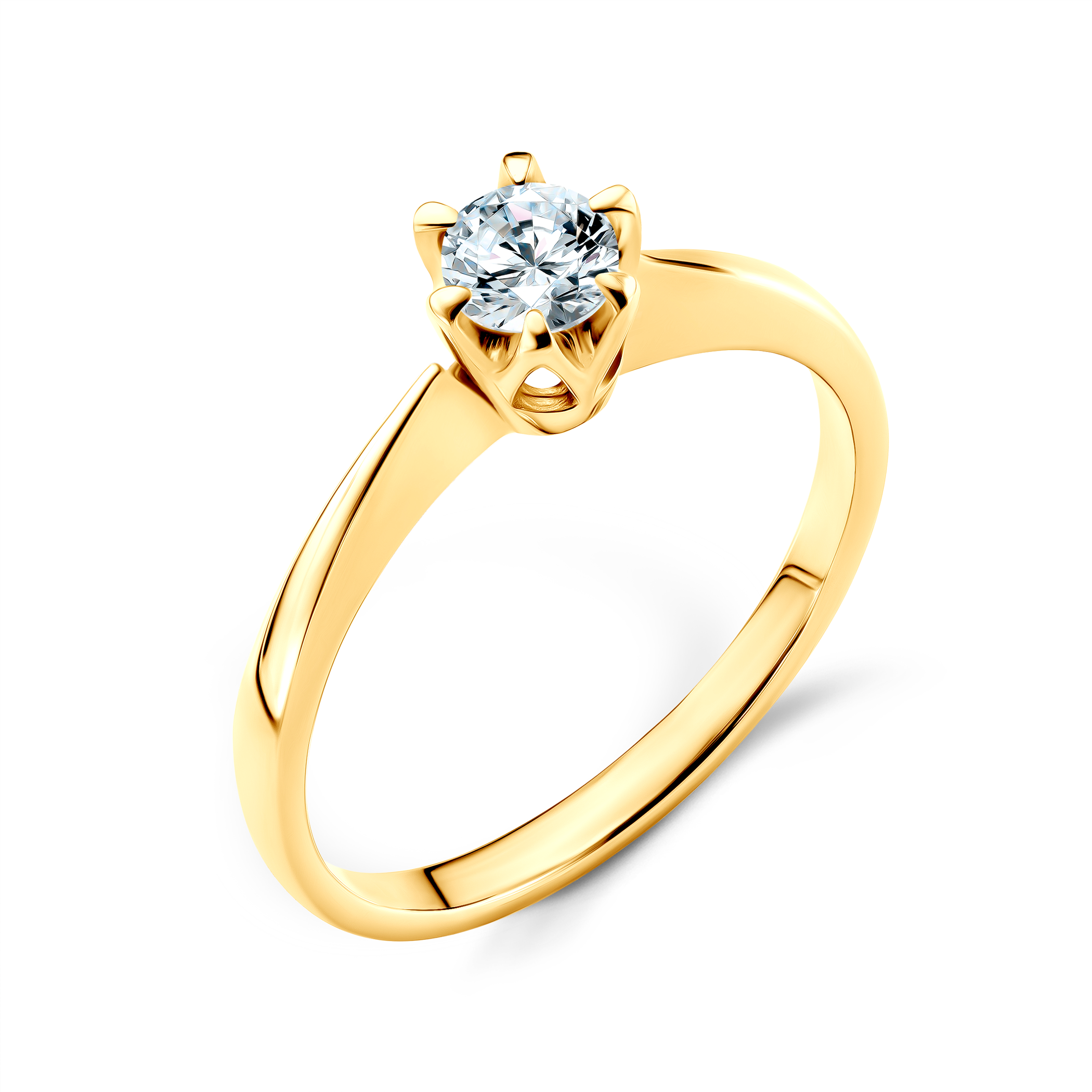 Verlobungsring Triumph of Love: Gold, Weißer Saphir