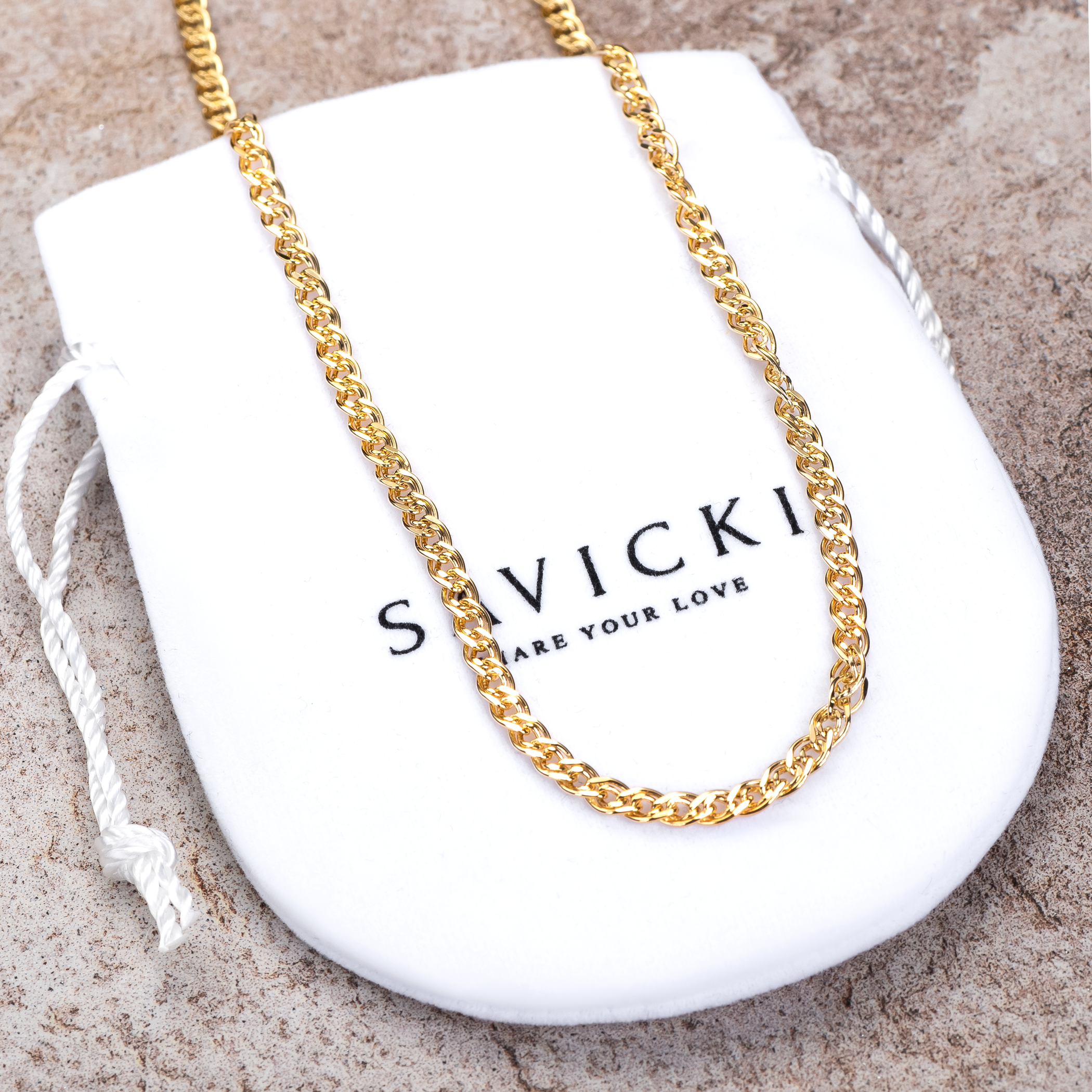 Złoty łańcuszek Savicki: żółte złoto - 4