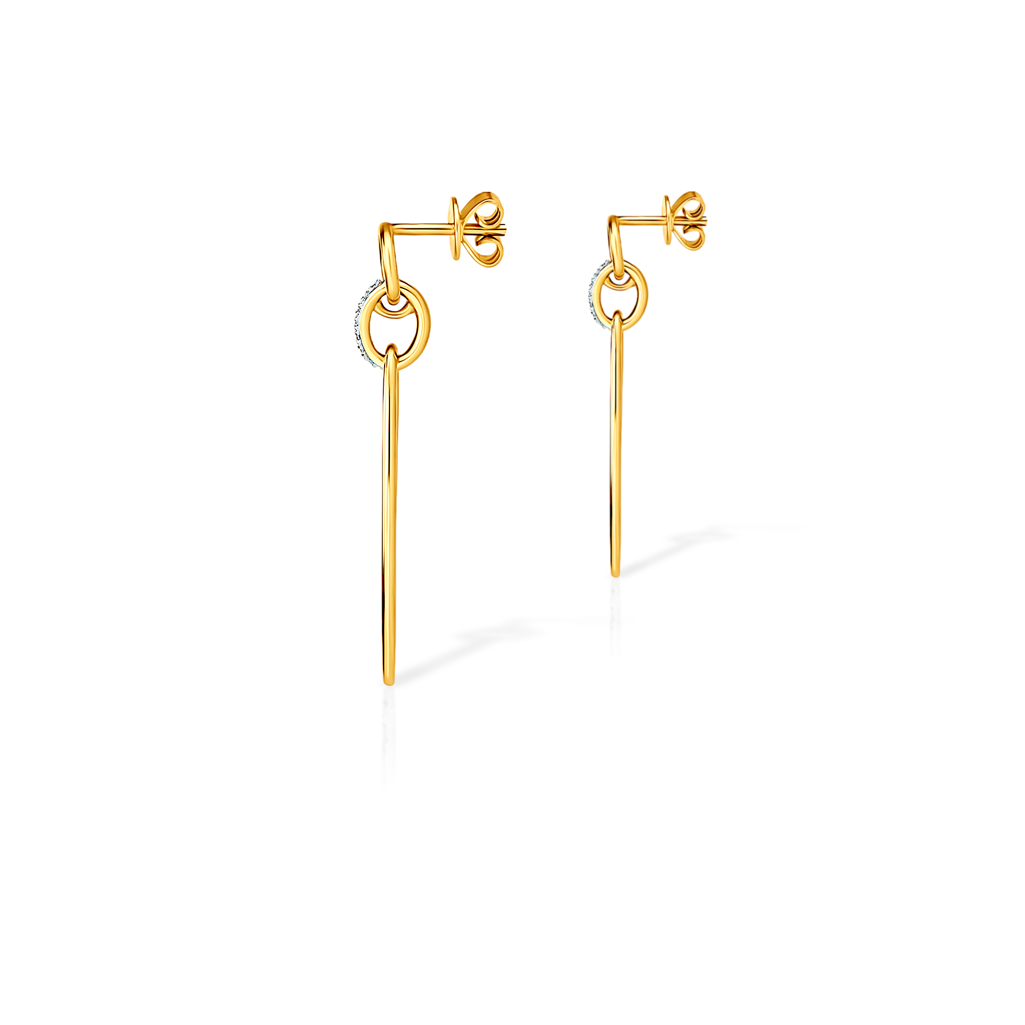 Kolczyki koła Savicki: złote, diamenty