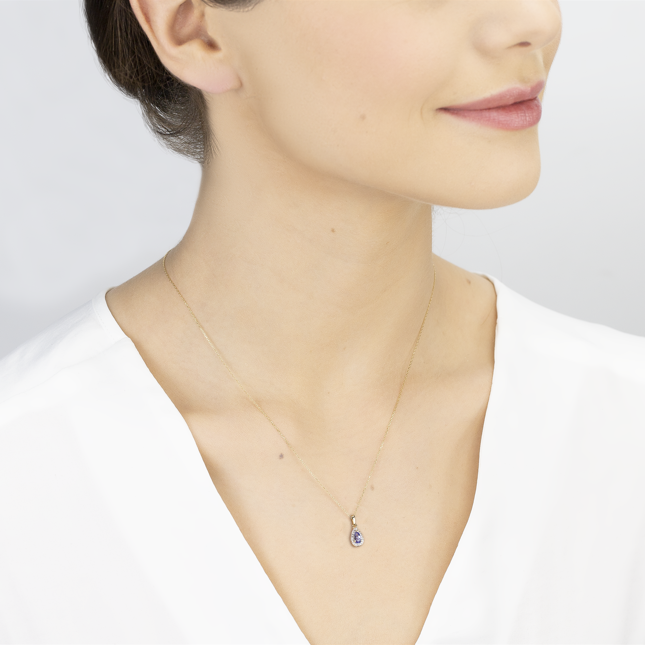 Zawieszka łezka Savicki: złota, diamenty, tanzanit - 4