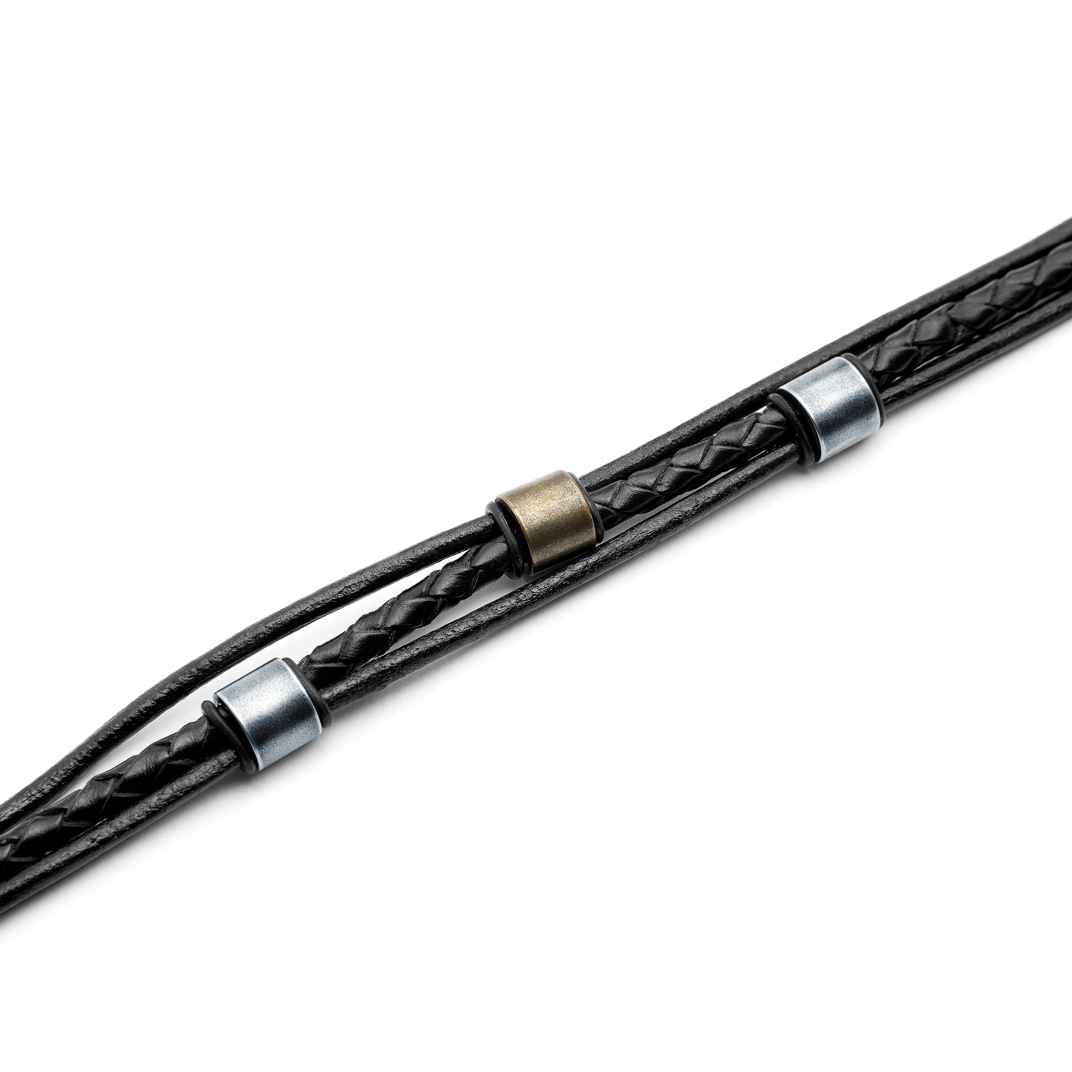 Bransoletka męska Savicki: rzemień, stal