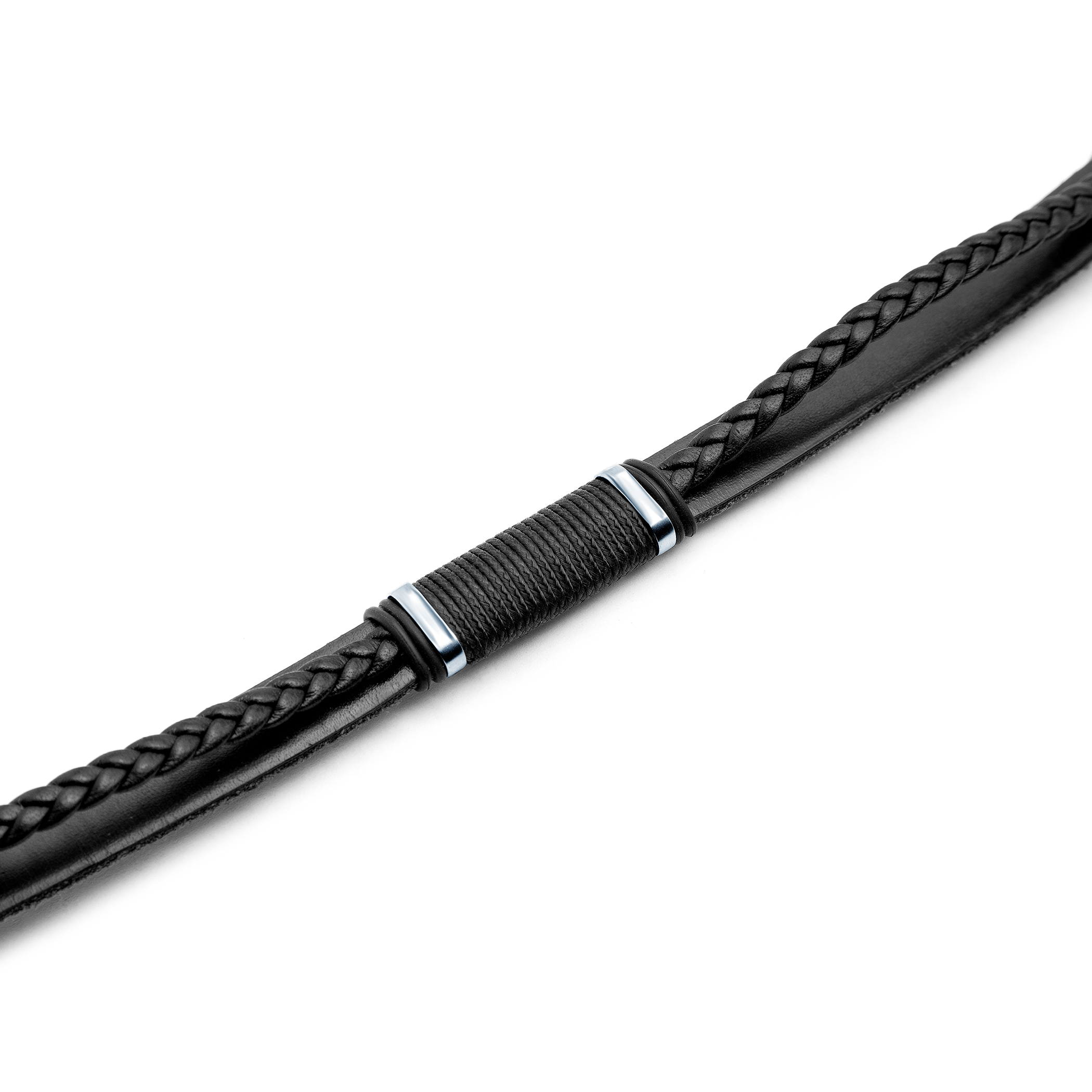 Bransoletka męska Savicki: skóra, stal - 3