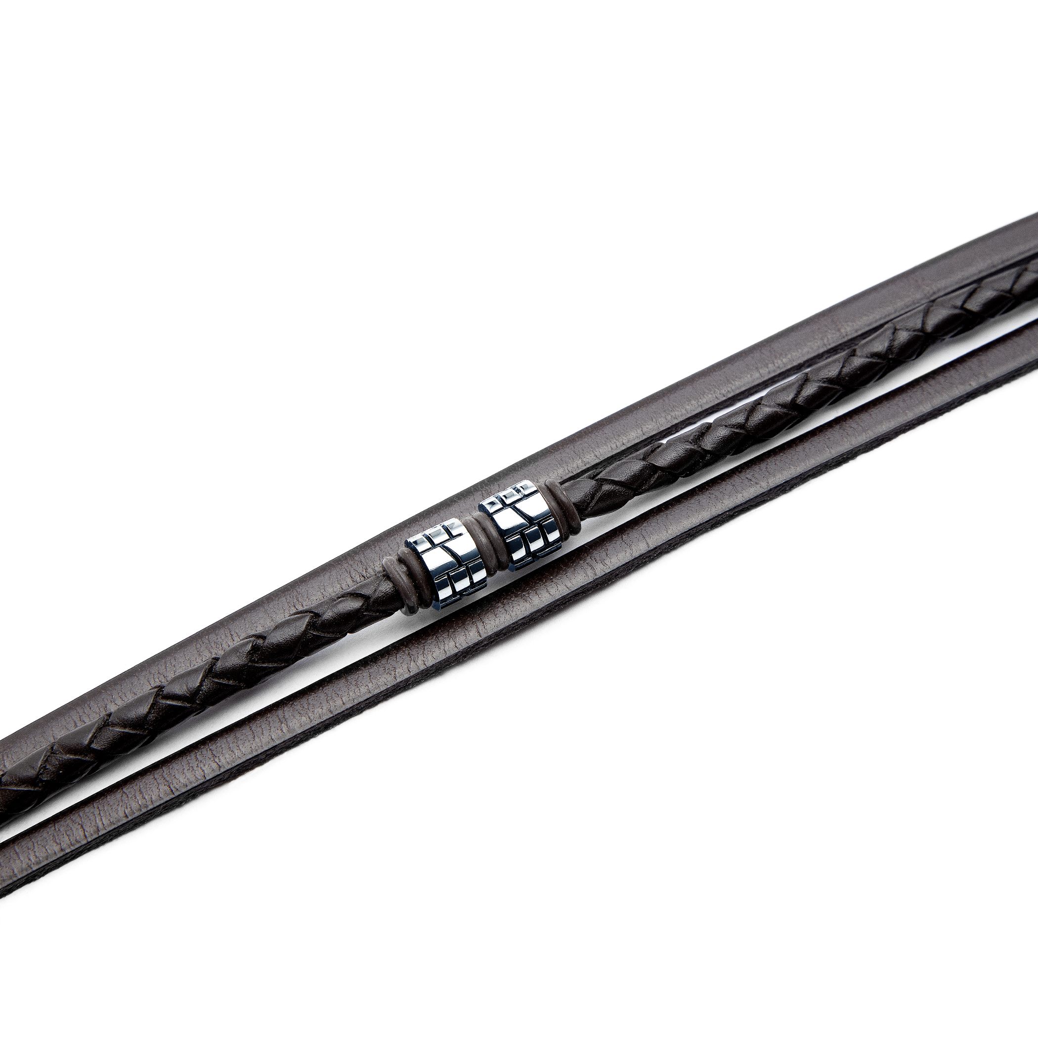 Bransoletka męska Savicki: skóra, rzemyk, stal