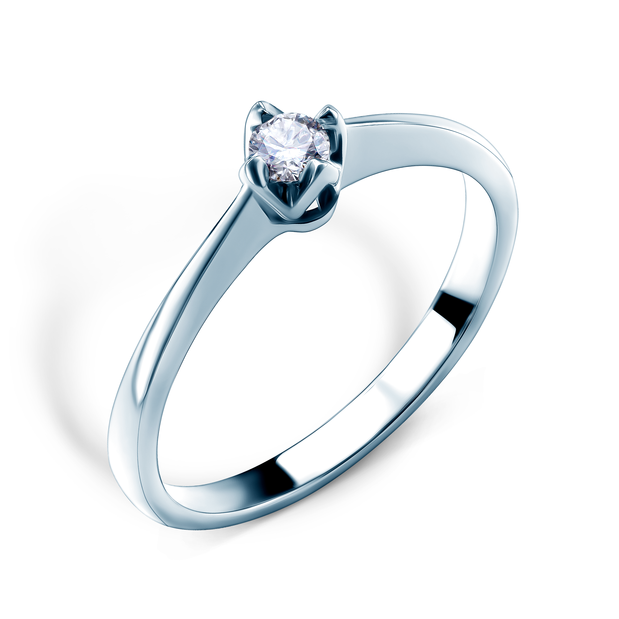 Pierścionek zaręczynowy SAVICKI: białe złoto, diament