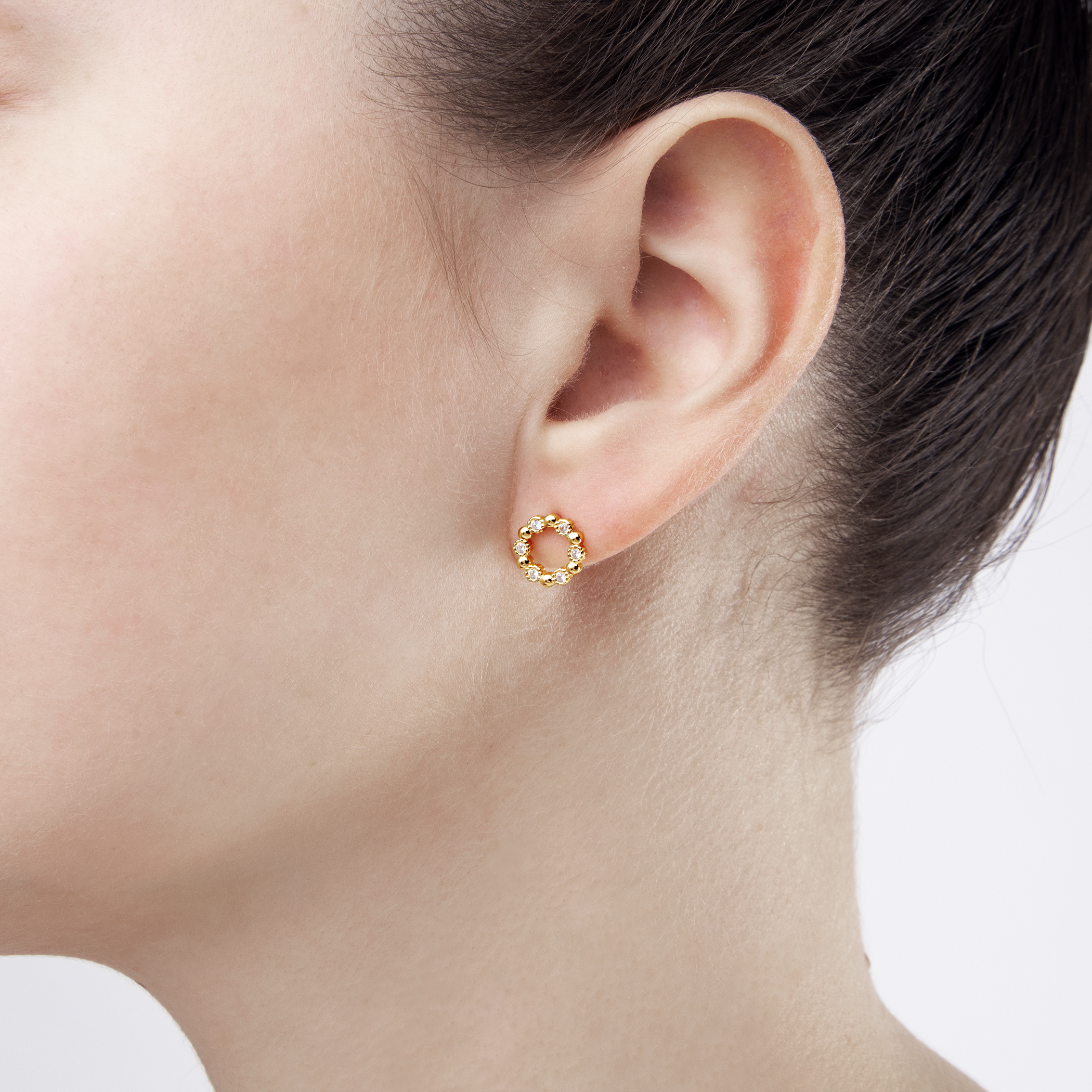 Ohrringe Savicki: Silber Vergoldet, Zirkonia - 4