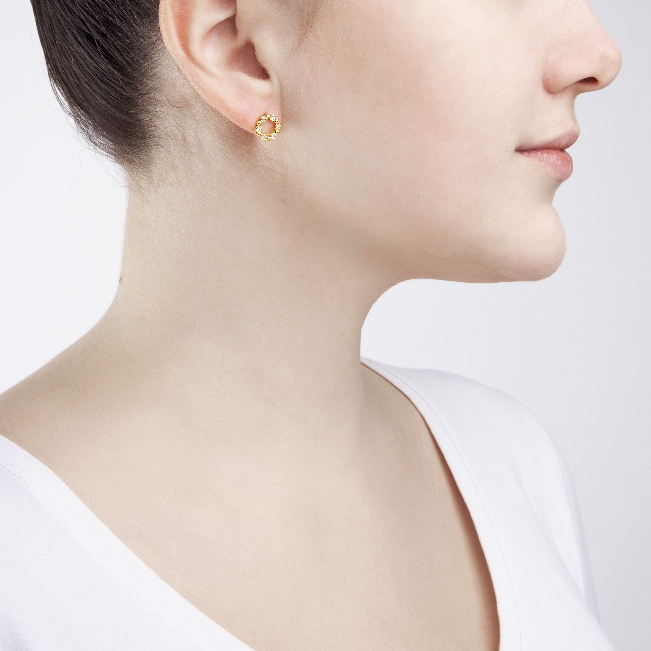 Ohrringe Savicki: Silber Vergoldet, Zirkonia - 5