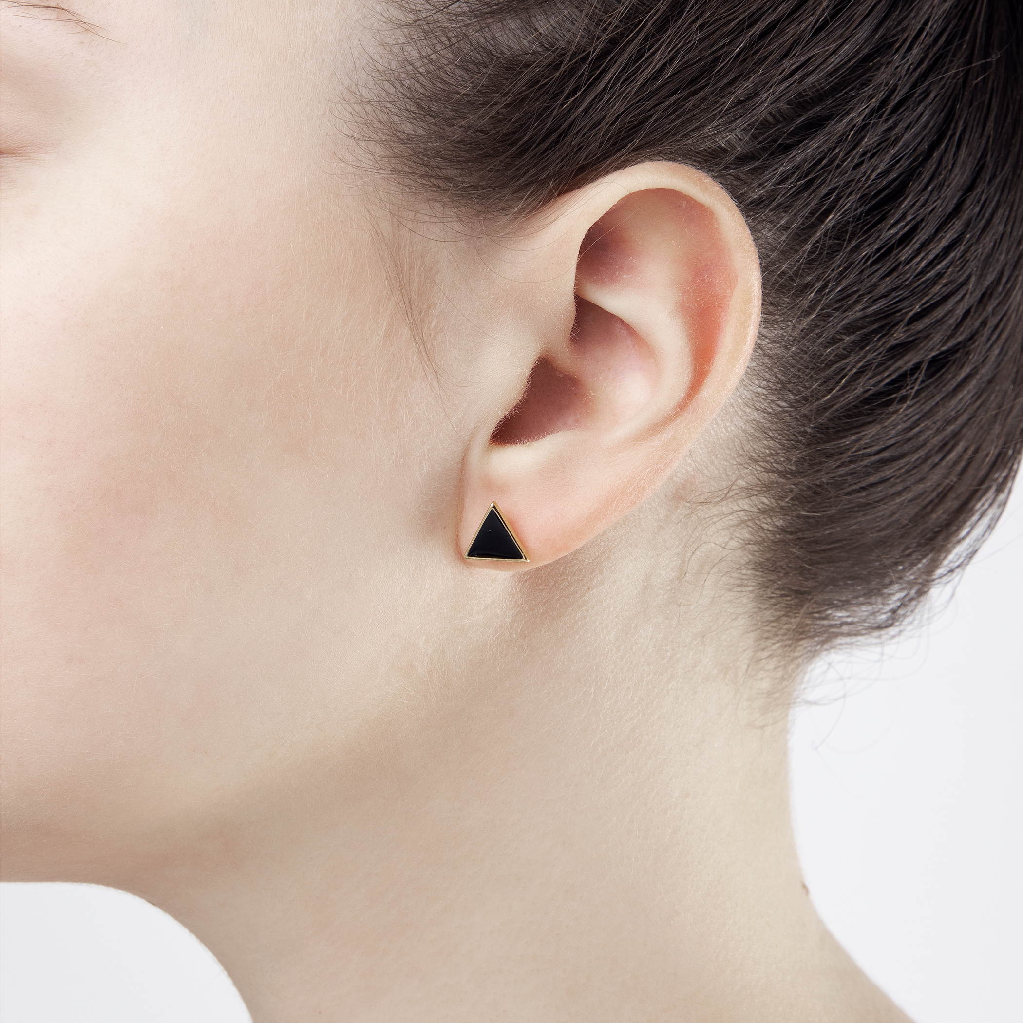 Kolczyki trójkąty Savicki: srebrne pozłacane - 4