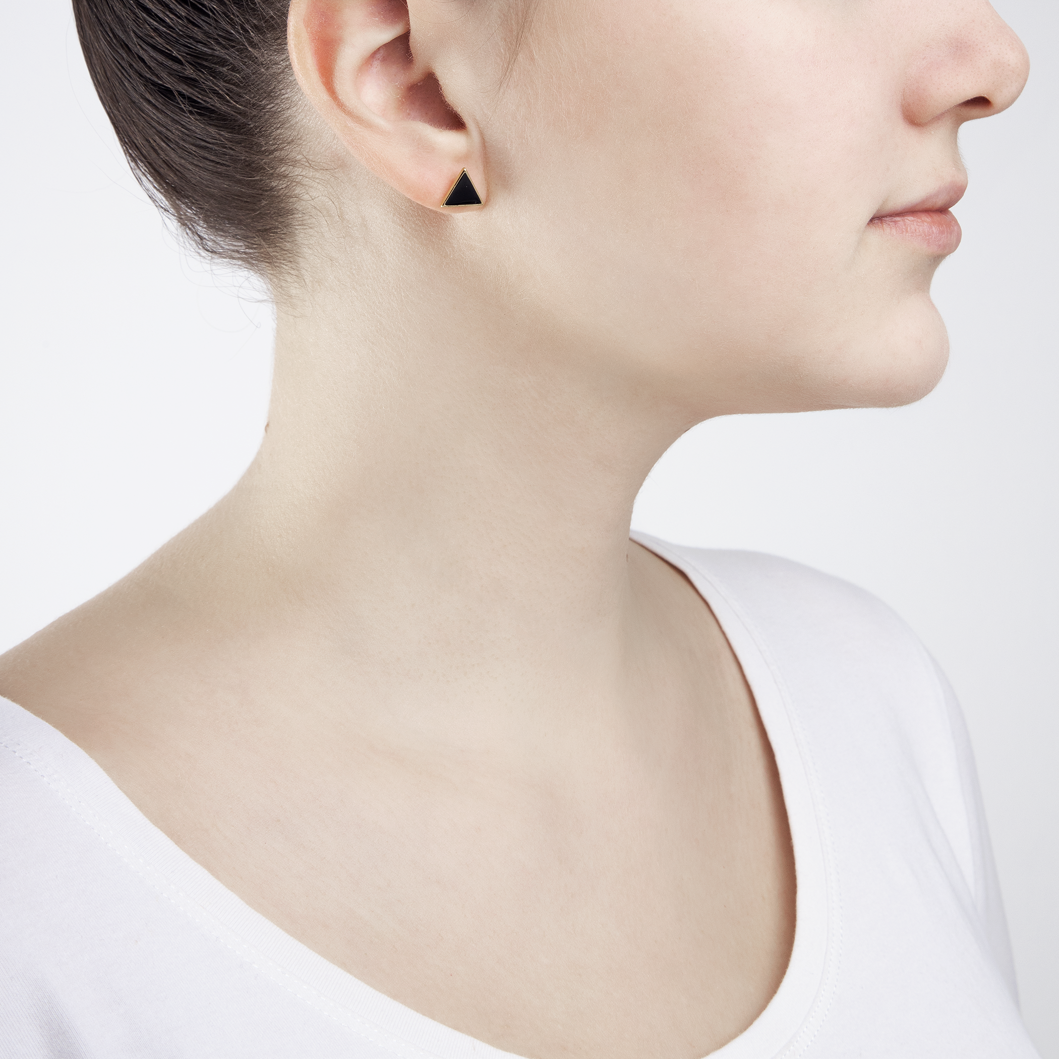 Kolczyki trójkąty Savicki: srebrne pozłacane - 5