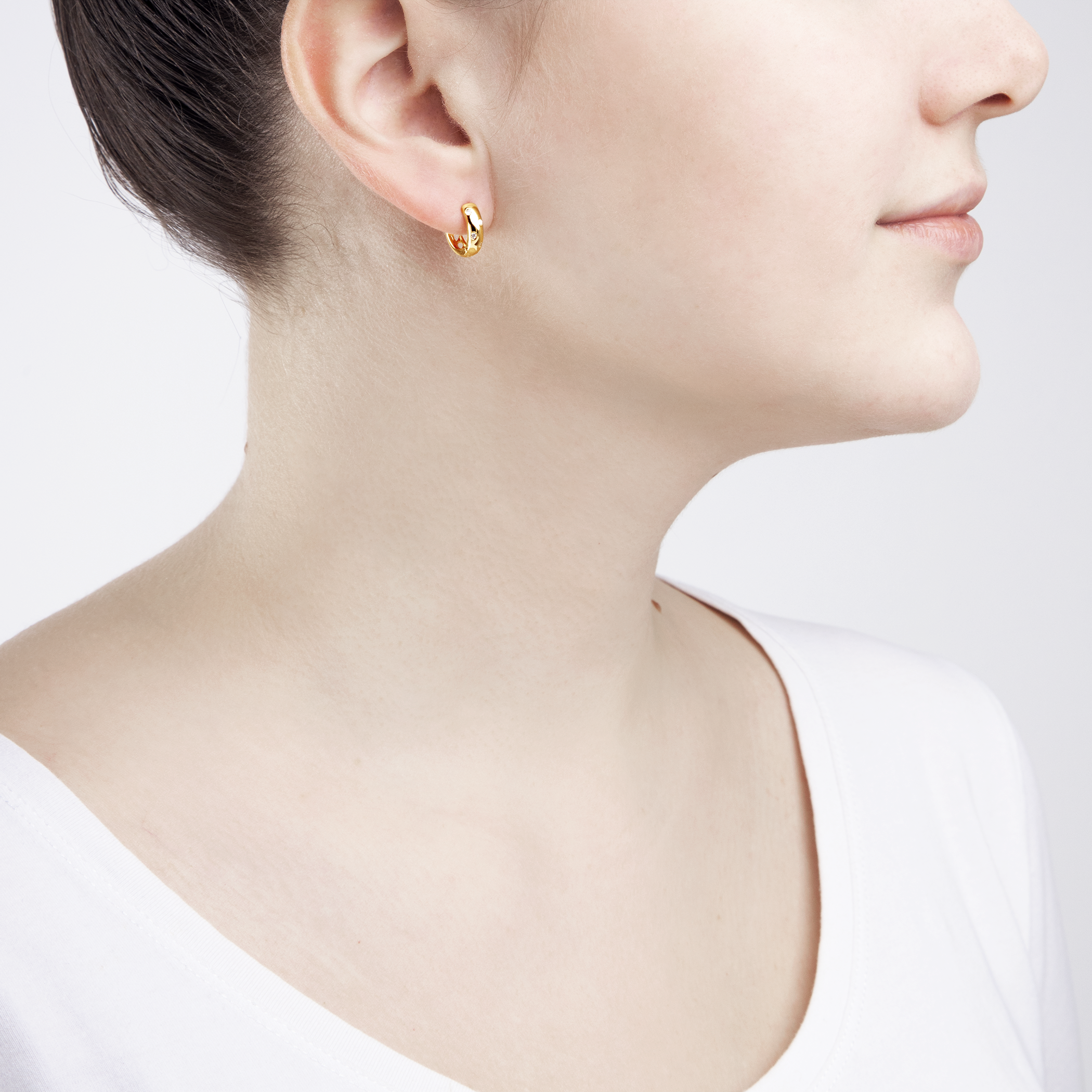 Kolczyki koła Savicki: srebrne pozłacane, cyrkonie - 5