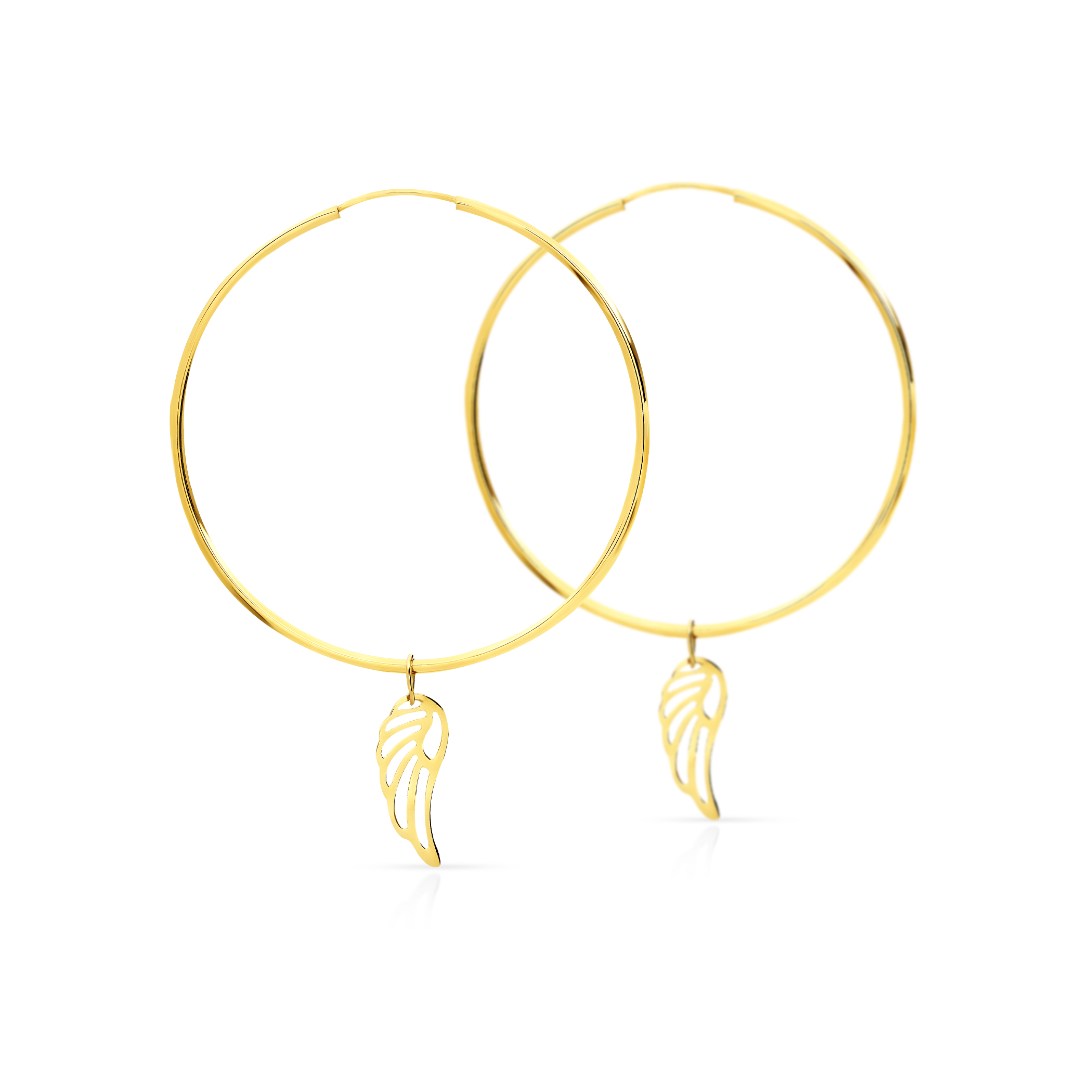 Kolczyki koła skrzydła Savicki: złote - 3