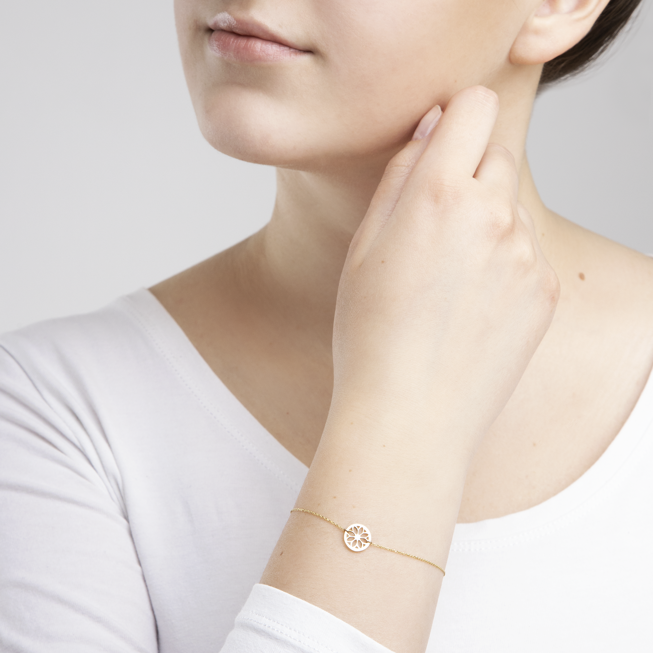 Bransoletka kwiatek Savicki: złota - 4