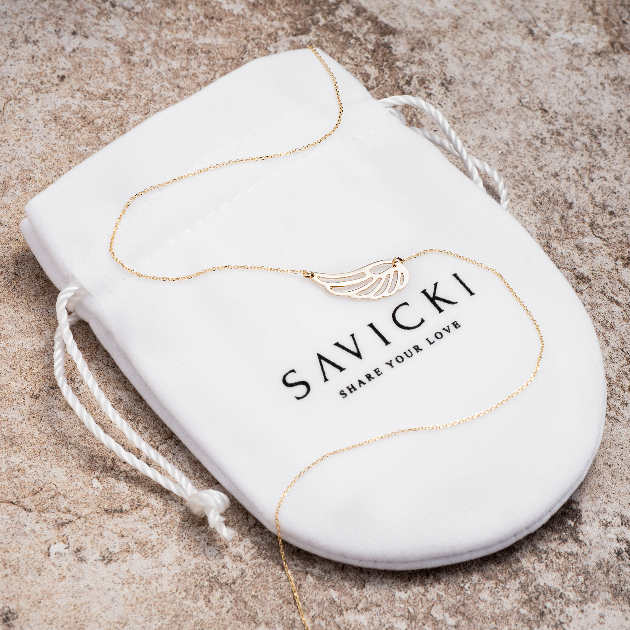 Naszyjnik skrzydło Savicki: złoty - 4