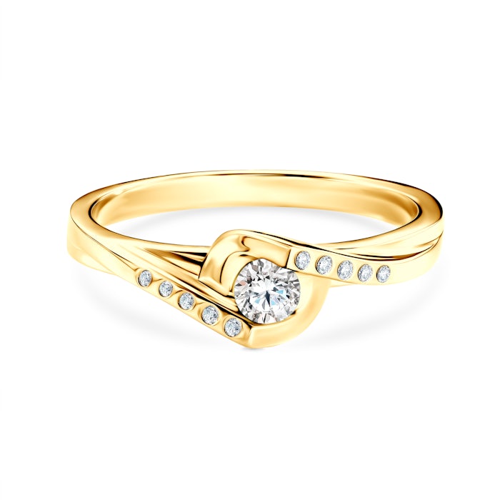 Engagement Ring: gold, diamonds