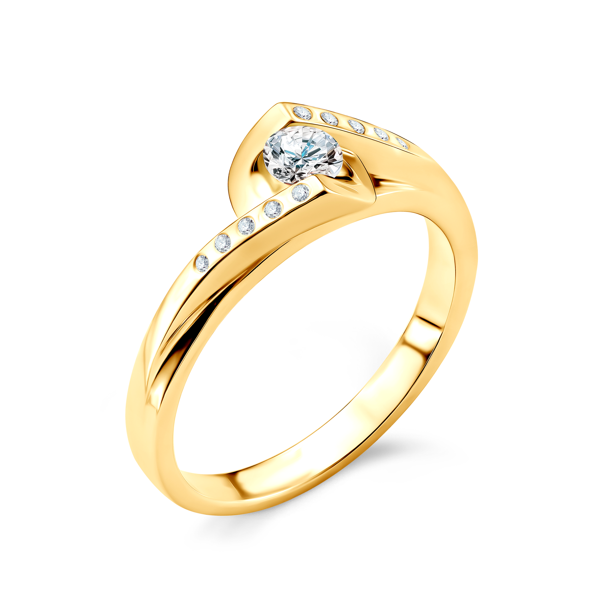 Pierścionek zaręczynowy SAVICKI: złoty, diamenty