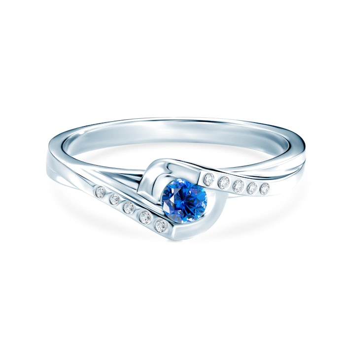 Heart of The Ocean Collection | Ring: white gold, blue sapphire