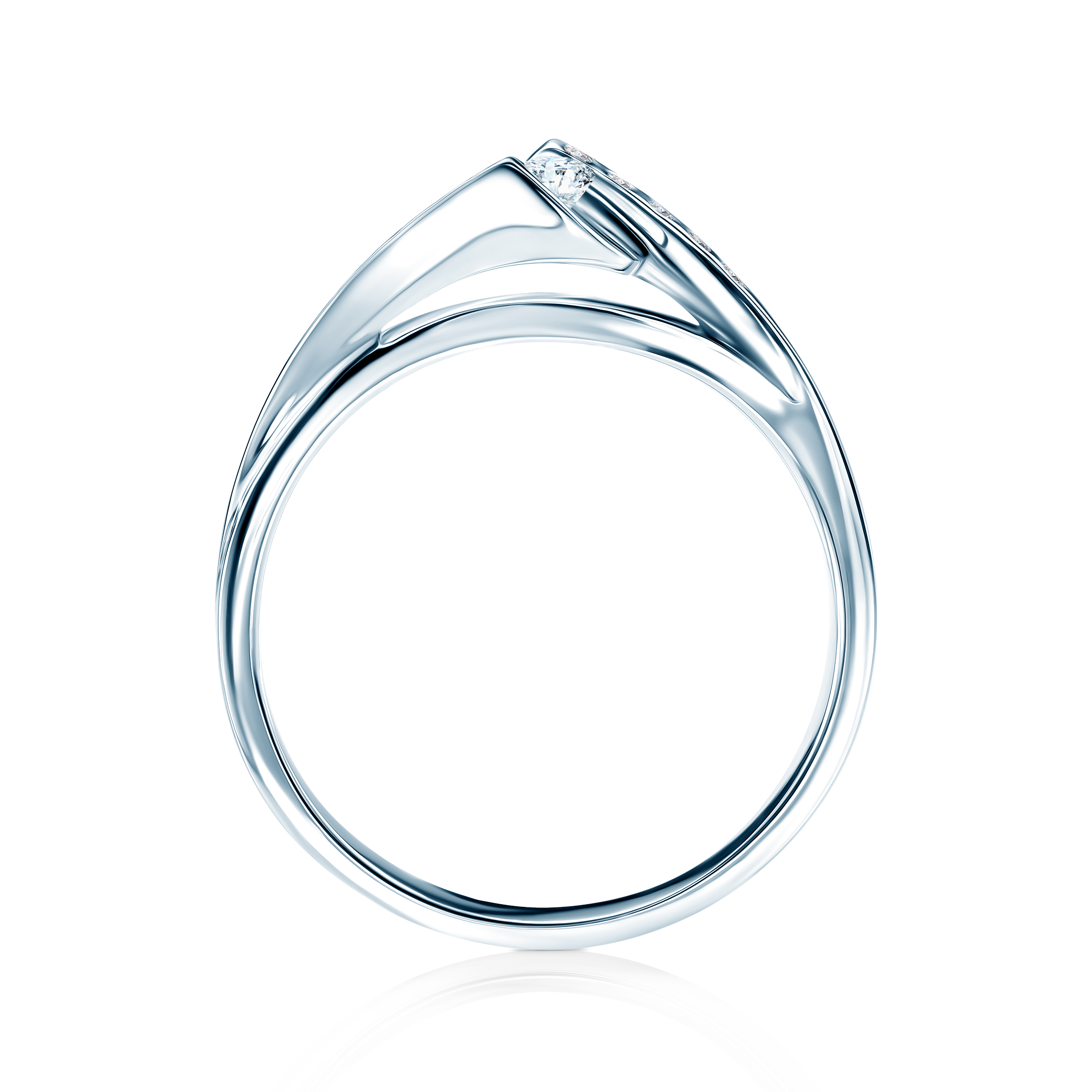 Pierścionek zaręczynowy SAVICKI: białe złoto, diamenty