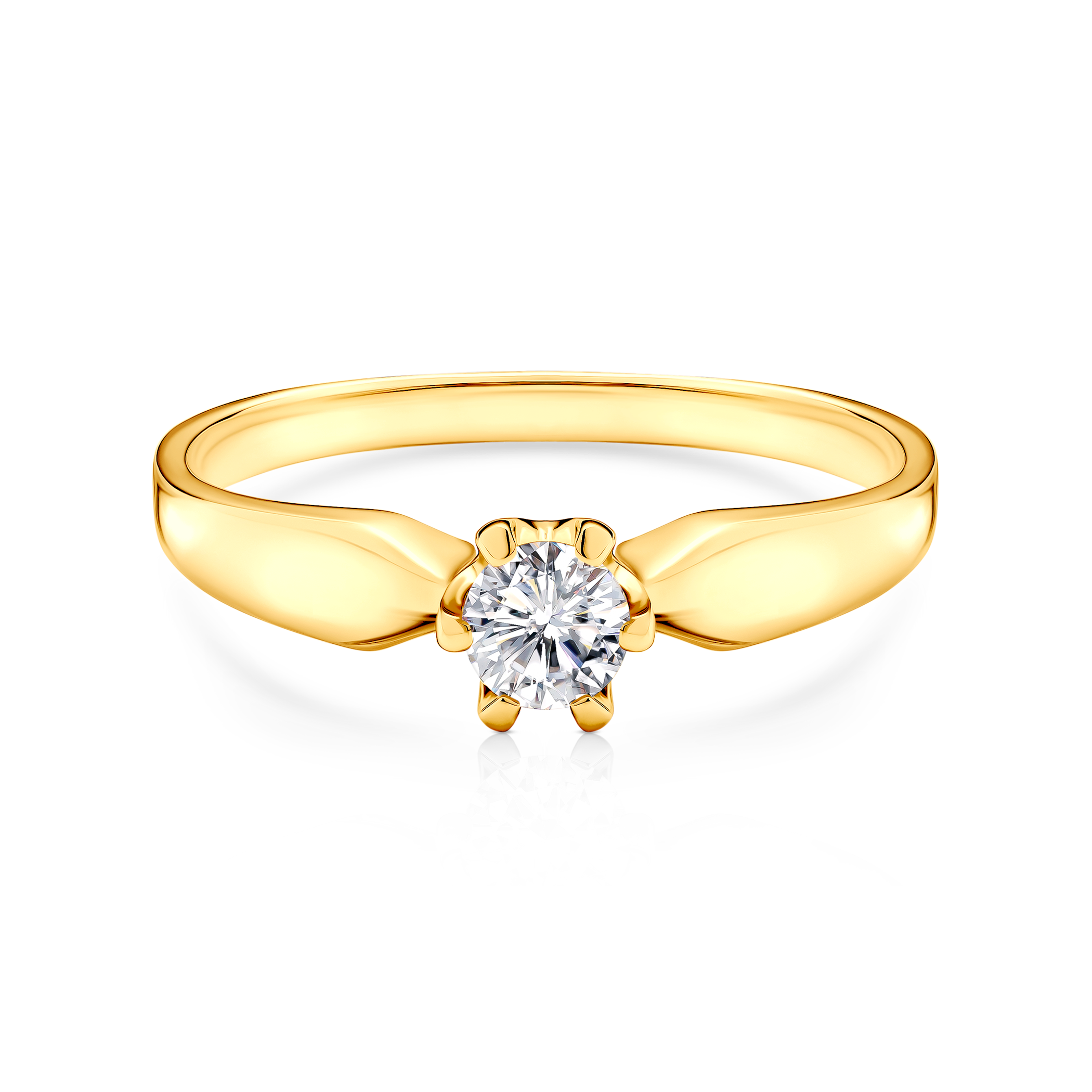 Pierścionek zaręczynowy Triumph of Love: złoty, biały szafir