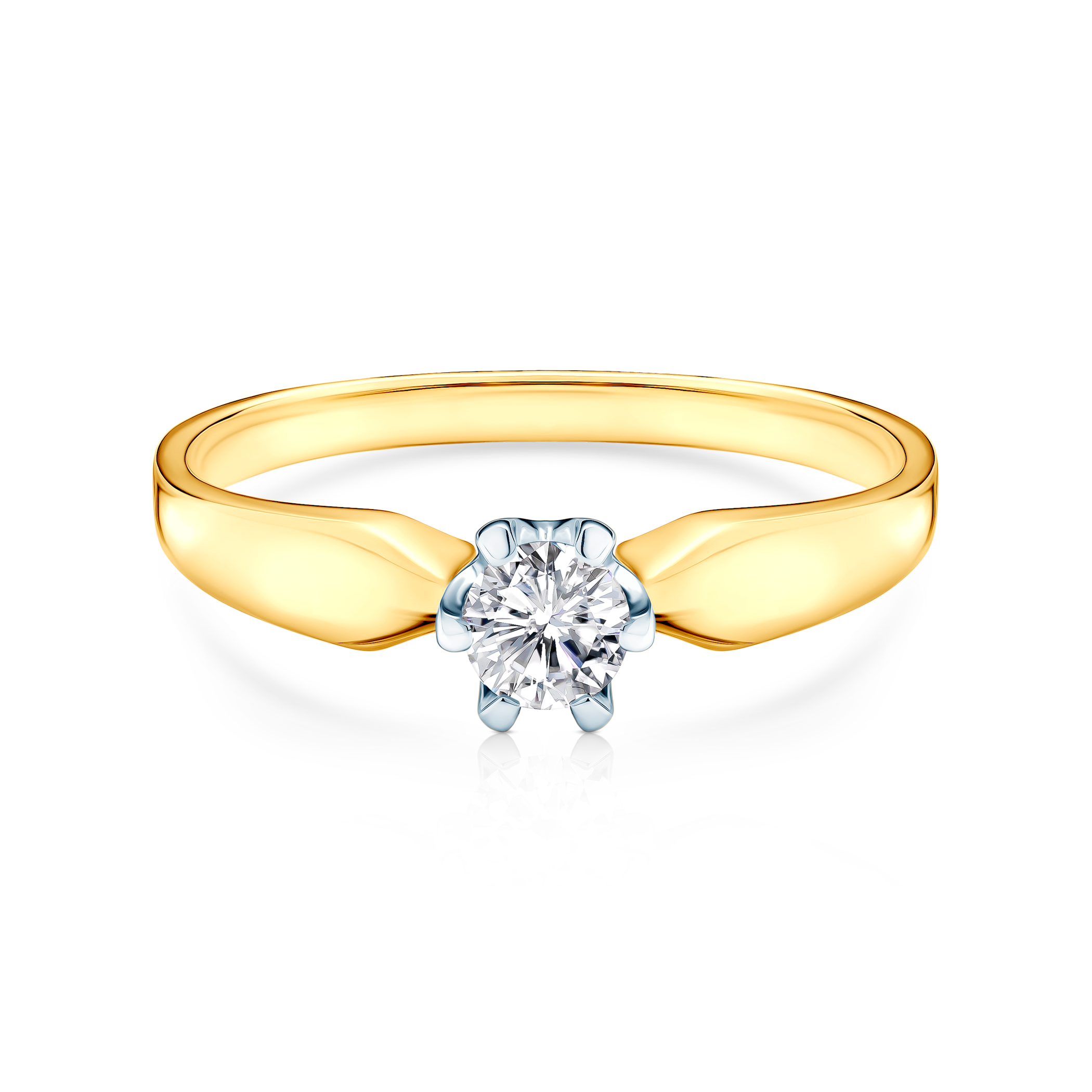 Zásnubní prsten Triumph of Love: dvoubarevné zlato, bílý safír