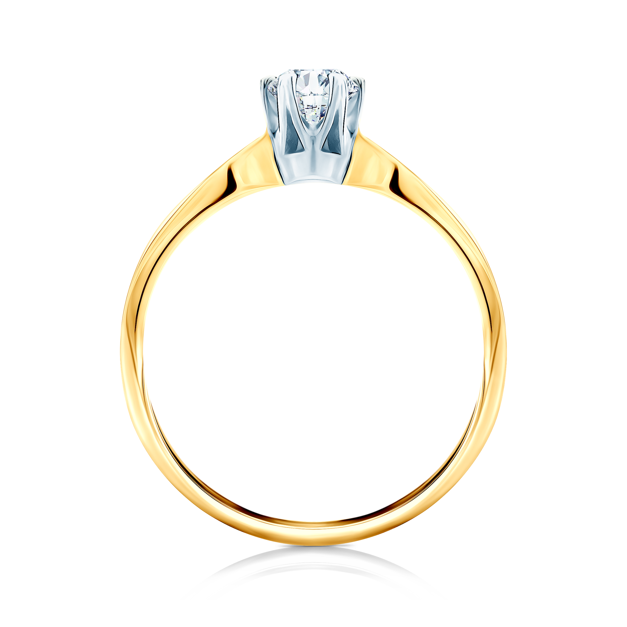 Pierścionek zaręczynowy Triumph of Love: dwukolorowe złoto, z diamentem