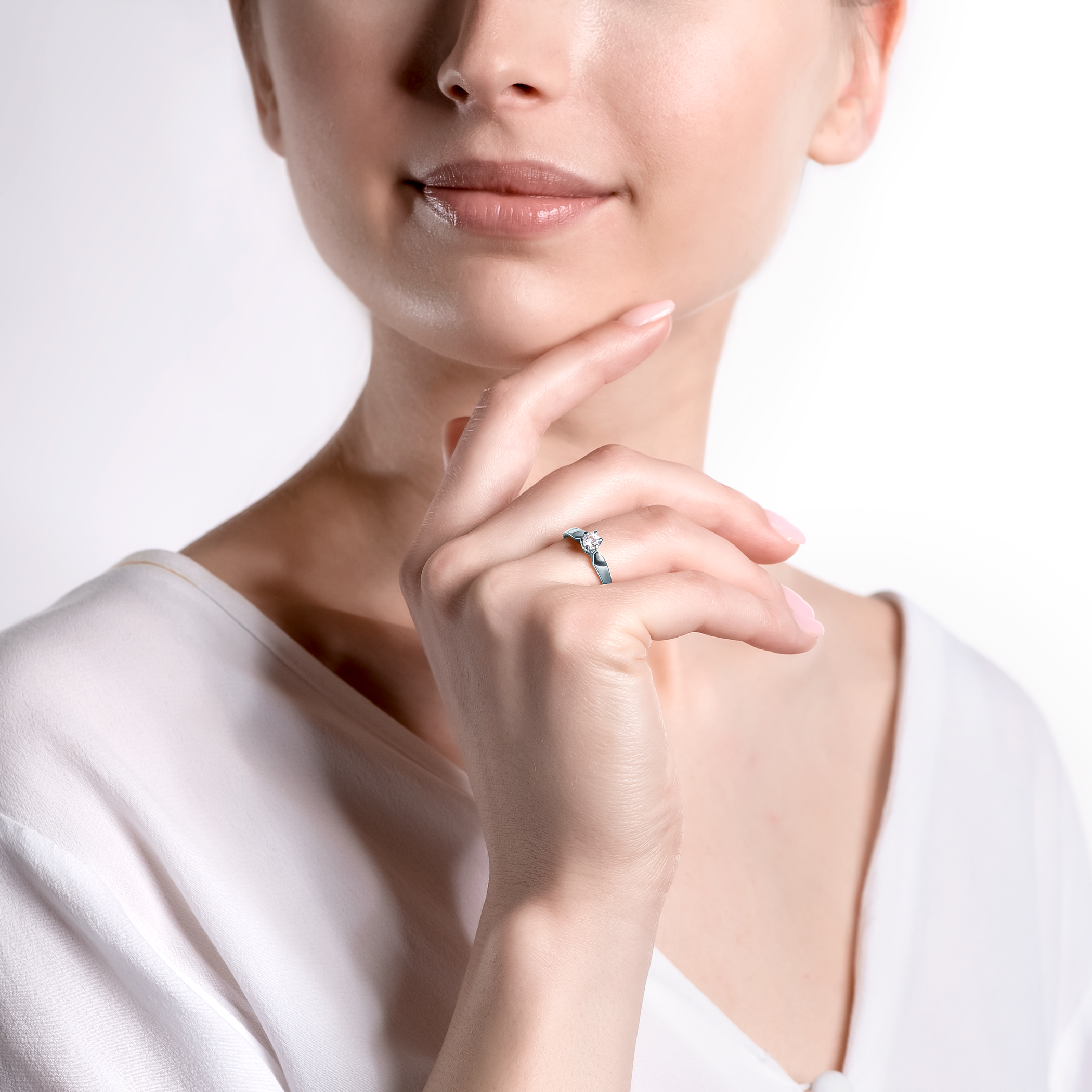 Pierścionek zaręczynowy Triumph of Love: białe złoto, diament