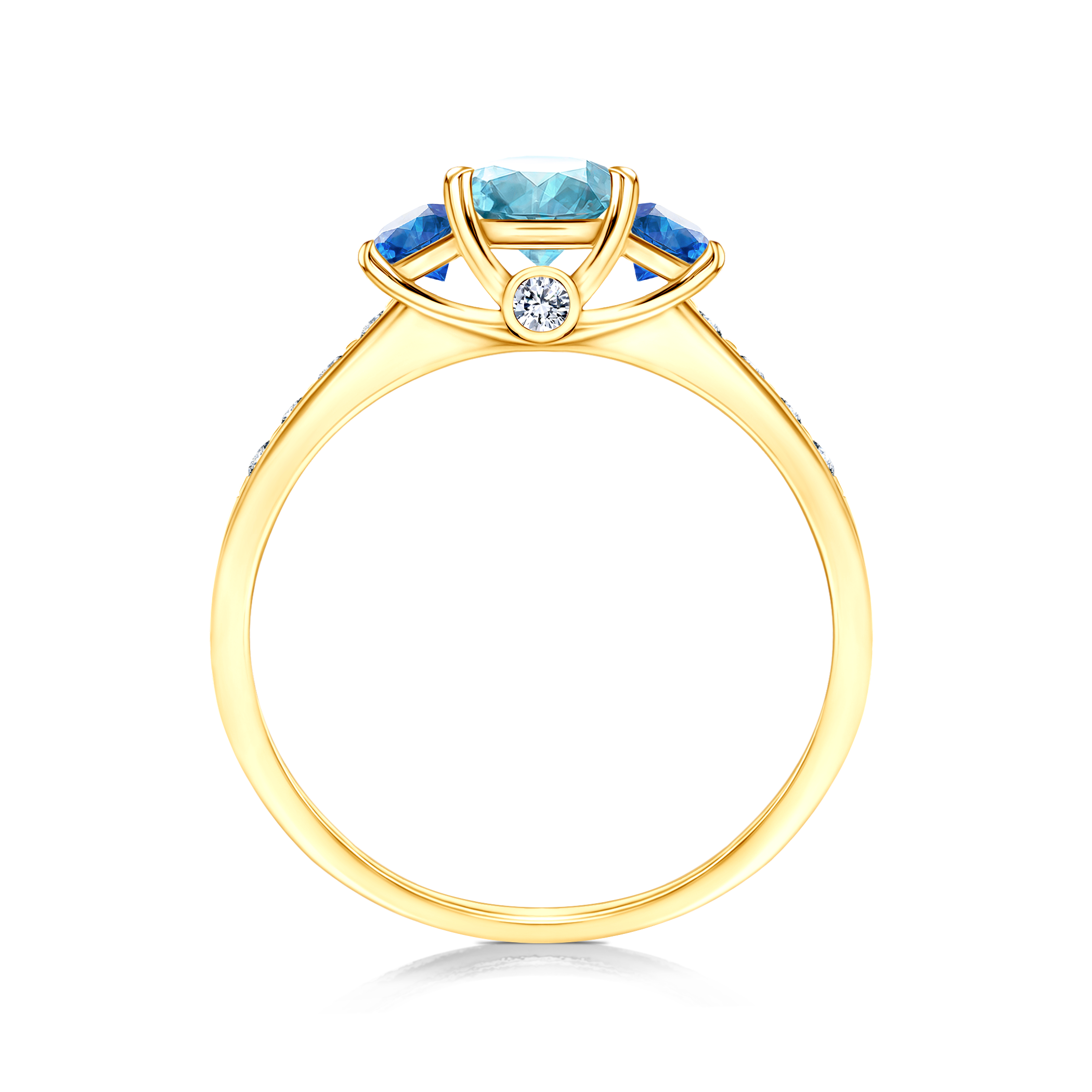 Pierścionek zaręczynowy Dream: złoty, akwamaryn - 3