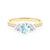 Zásnubní prsten Dream: žluté zlato, akvamarín, bílé safíry, diamanty