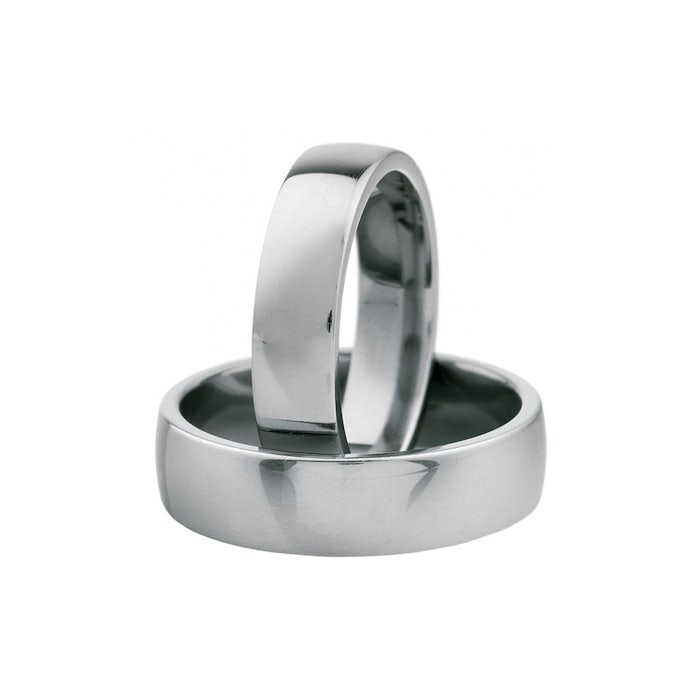 Wedding Rings: Titanium, D-Shaped, 6 mm