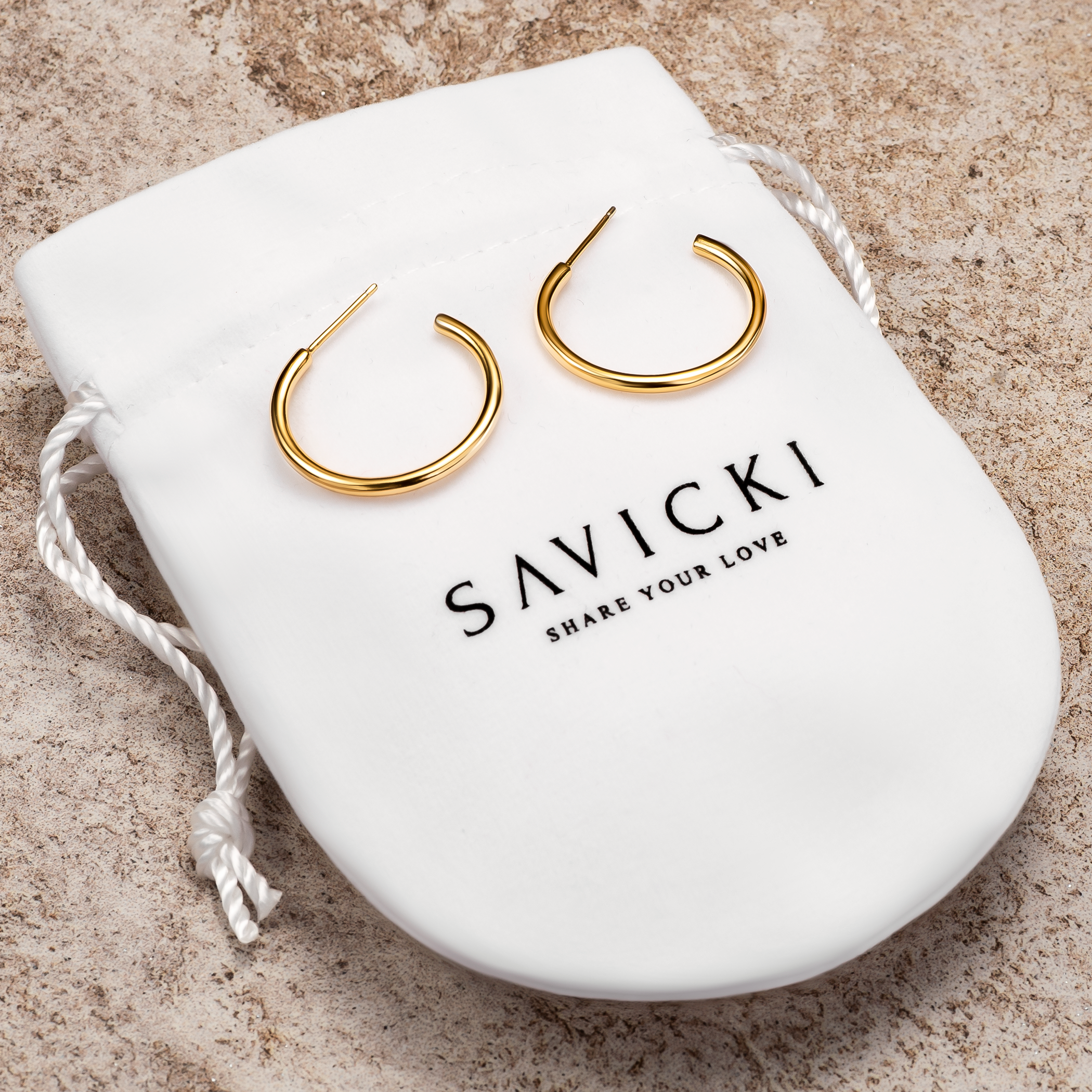 Kolczyki Savicki: srebrne pozłacane - 3