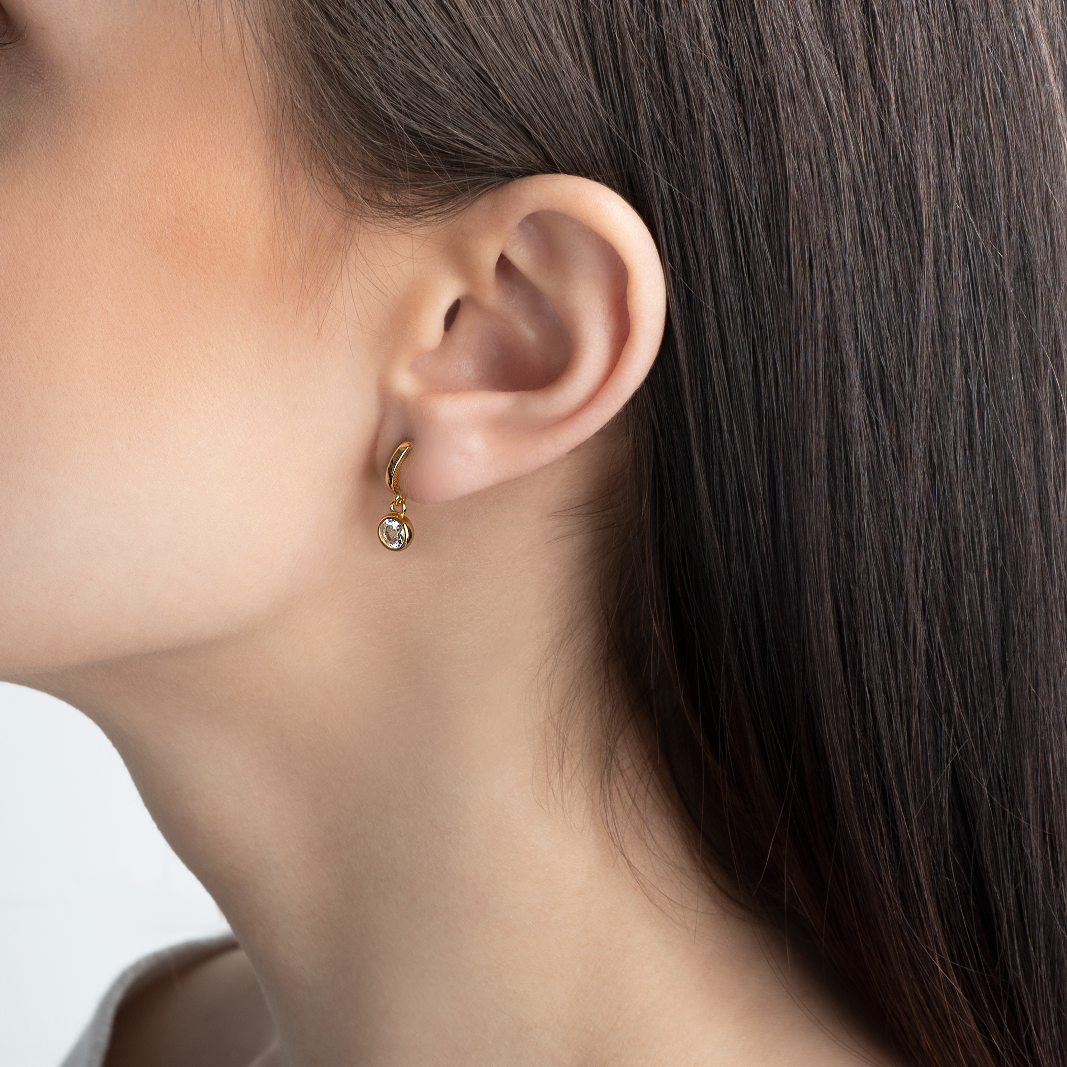 Kolczyki koła Savicki: srebrne pozłacane, cyrkonie - 4