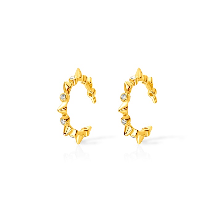 Earrings Savicki: gold-plated silver, cubic zirconia