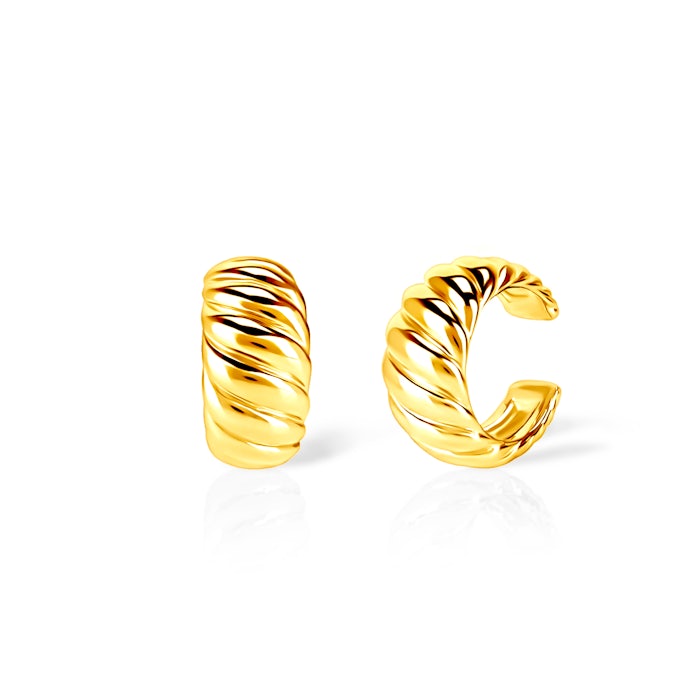 Kolczyki nausznice Savicki: srebrne pozłacane