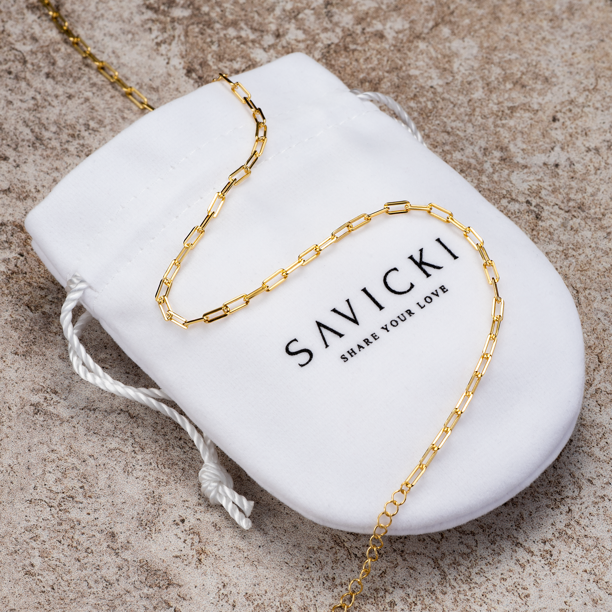 Łańcuszek Savicki: srebro pozłacane