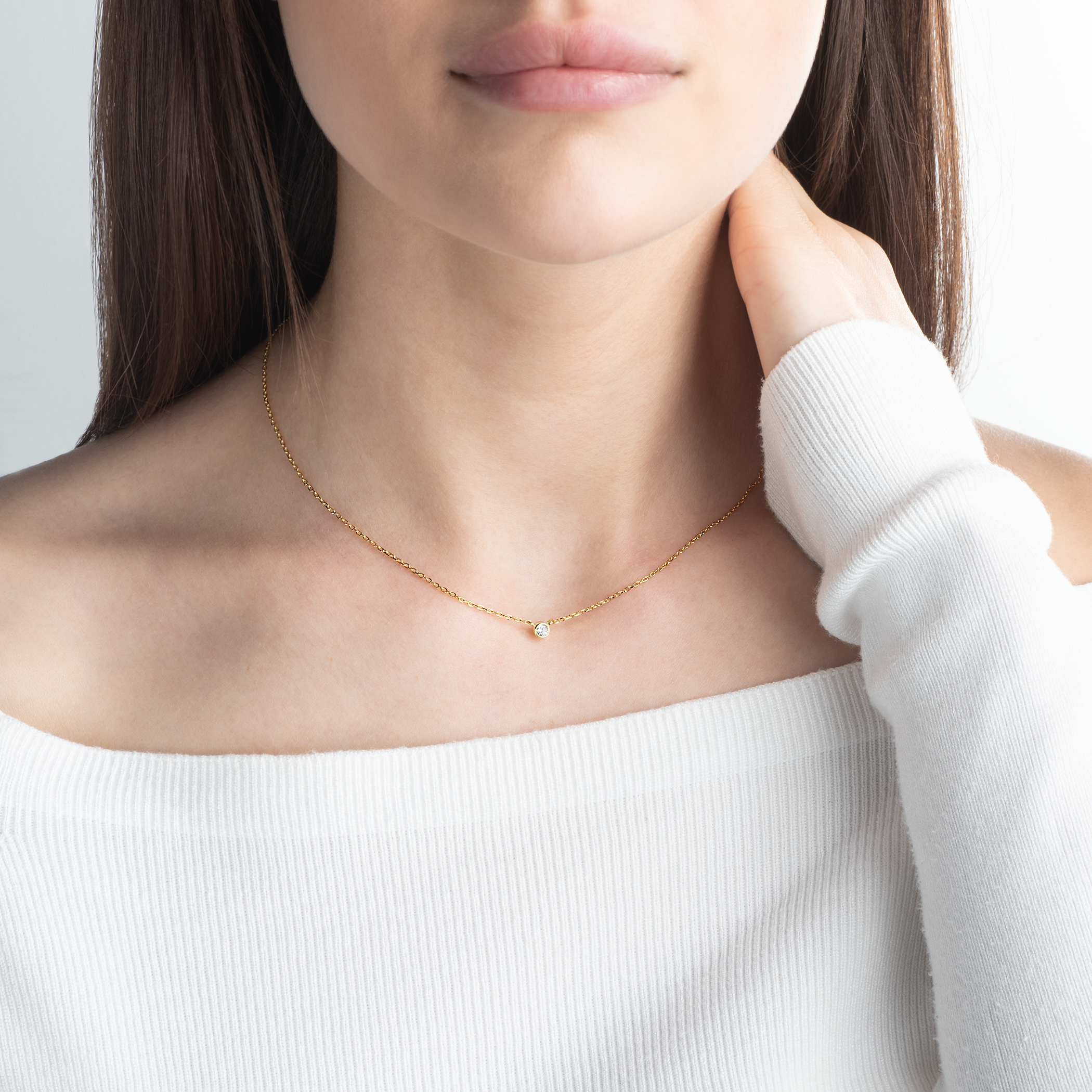 Naszyjnik Savicki: srebrny pozłacany, cyrkonia