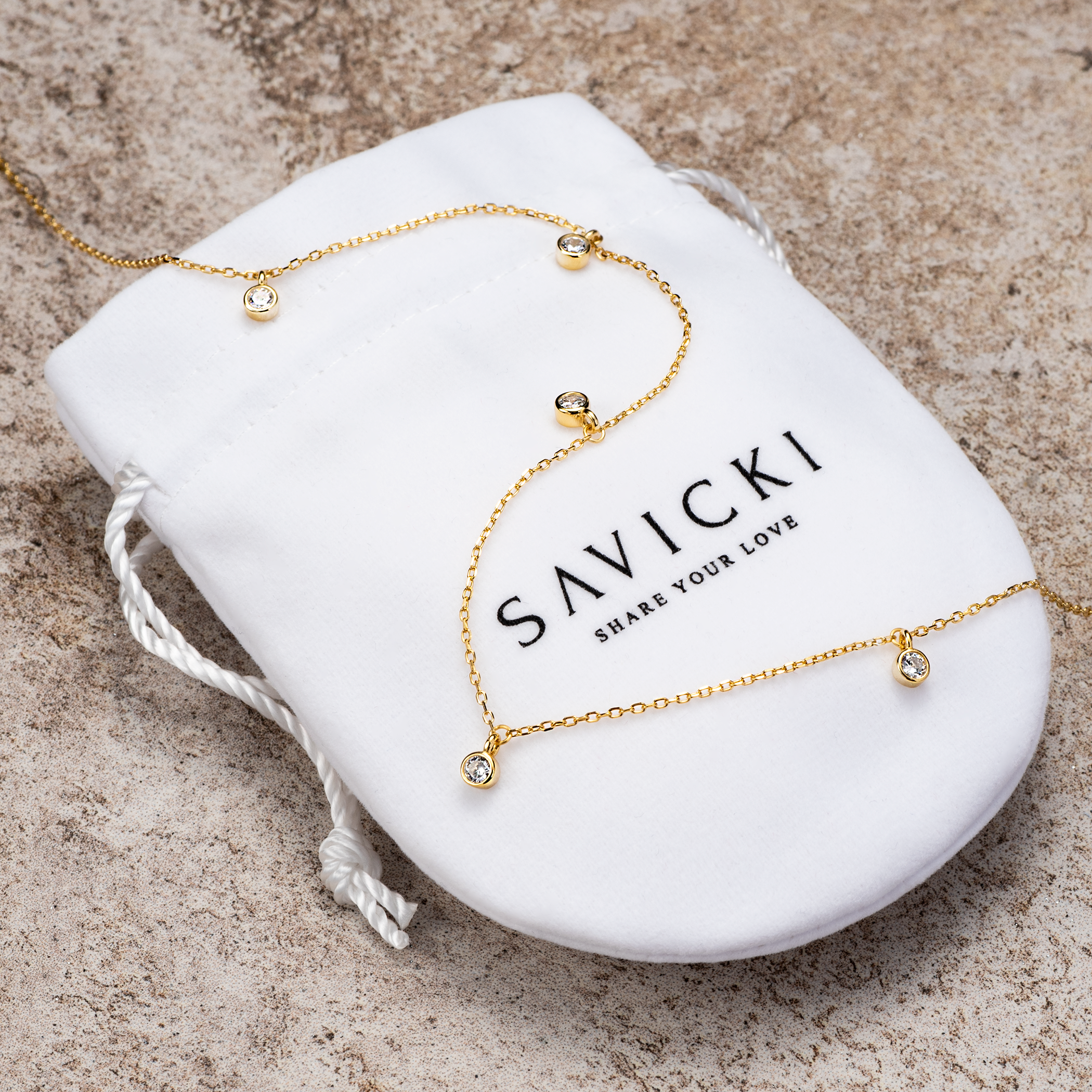 Halskette Savicki: Silber Vergoldet, Zirkonia - 3