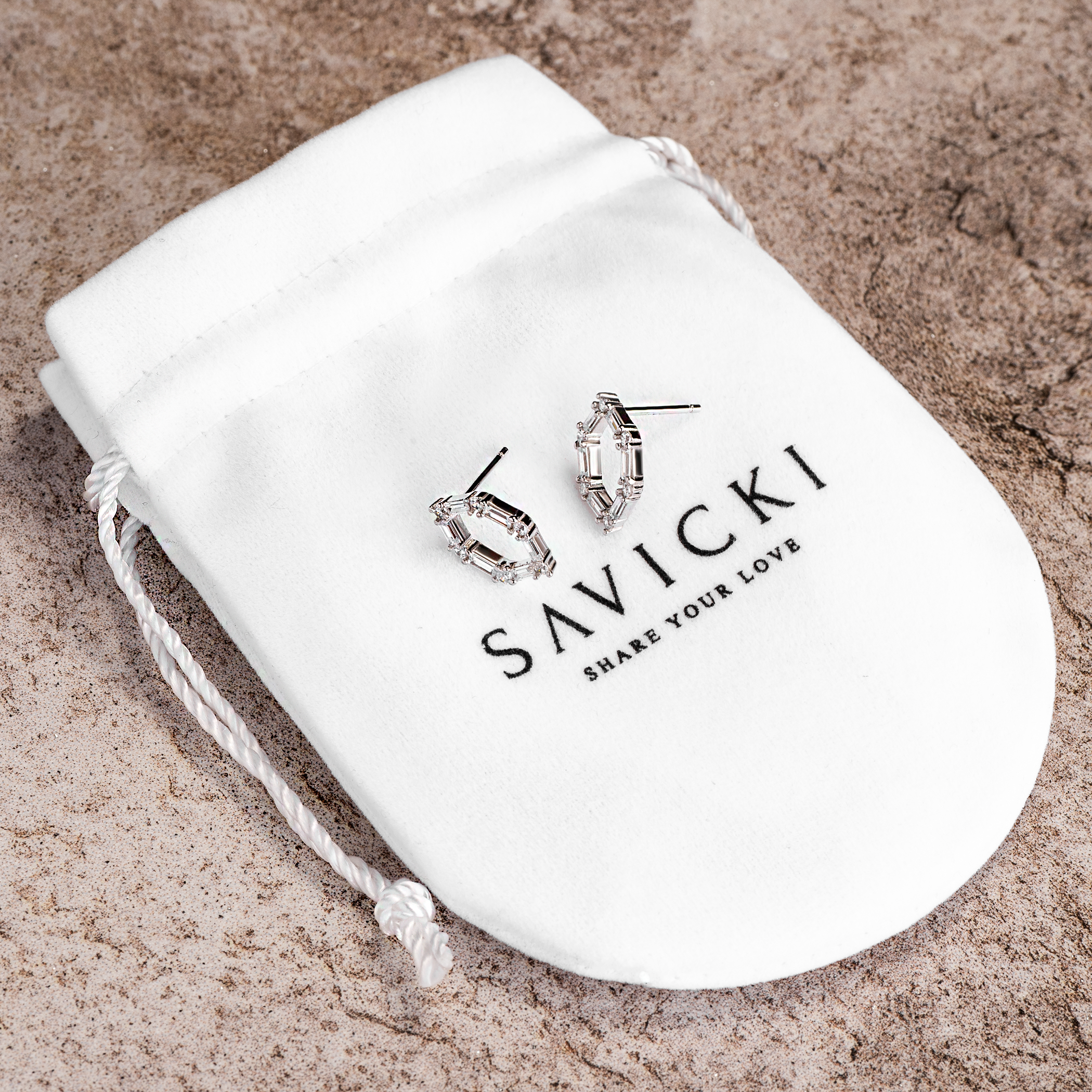 Kolczyki Savicki: srebrne, cyrkonie - 3