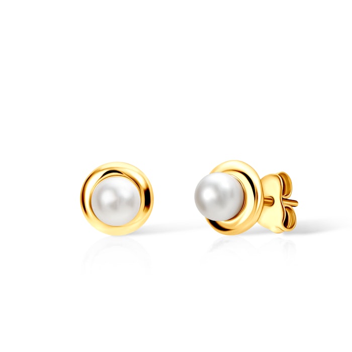 Kolczyki kulki Savicki: złote, perły